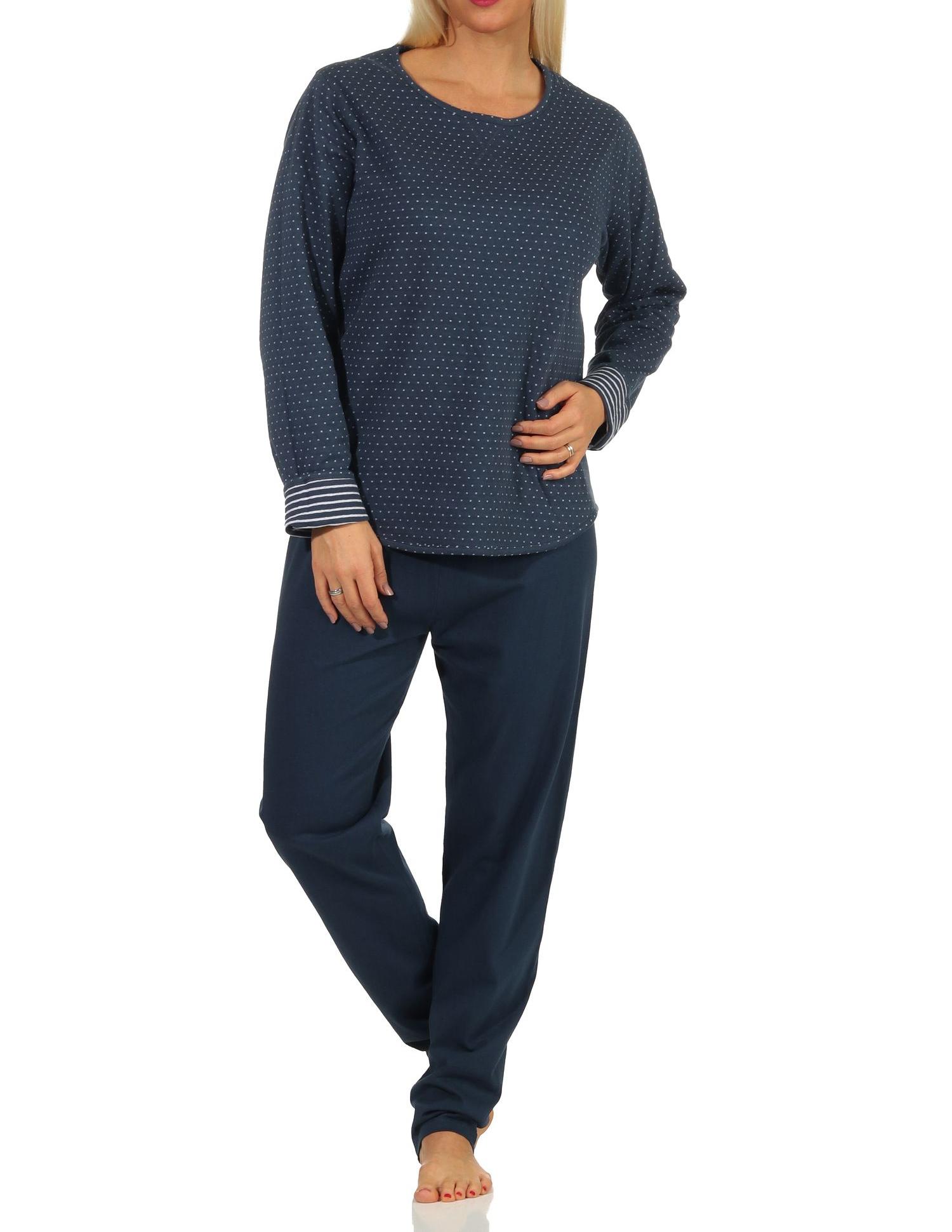 Normann Damen langarm Schlafanzug Wende Pyjama