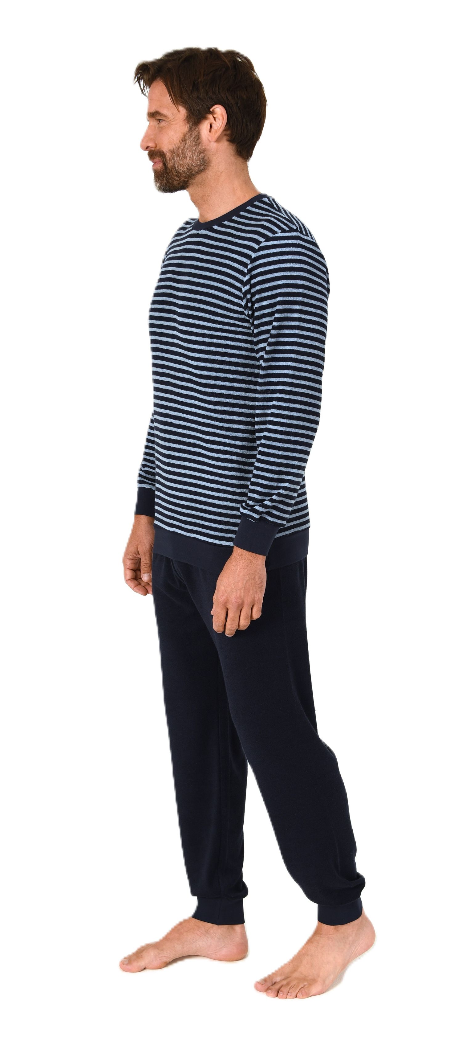 Normann Herren Frottee langarm Schlafanzug mit Bündchen – Pyjama auch in Übergrößen Normann Herren Frottee langarm Schlafanzug mit Bündchen – Pyjama auch in Übergrößen