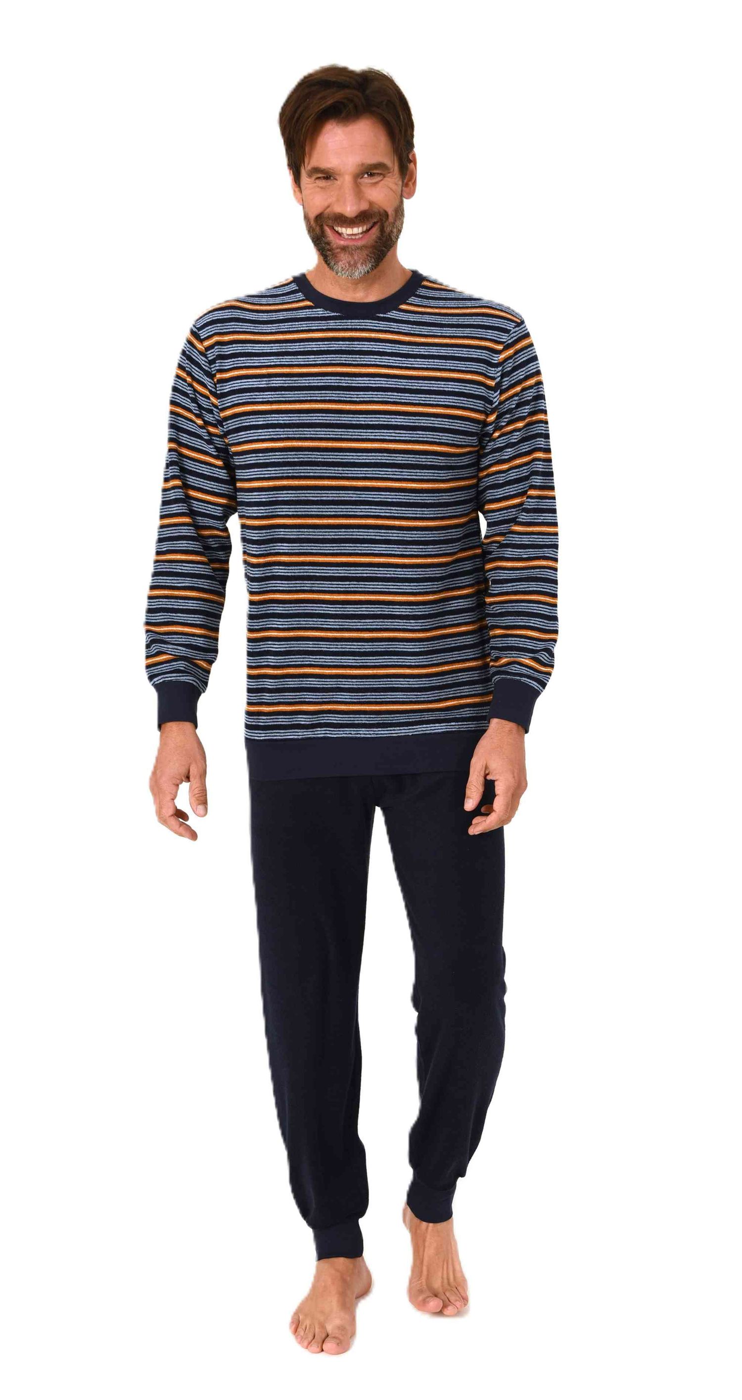 Normann Herren Frottee Schlafanzug lang mit Bündchen - auch in Übergrößen – elegante Optik Normann Herren Frottee Schlafanzug lang mit Bündchen - auch in Übergrößen – elegante Optik