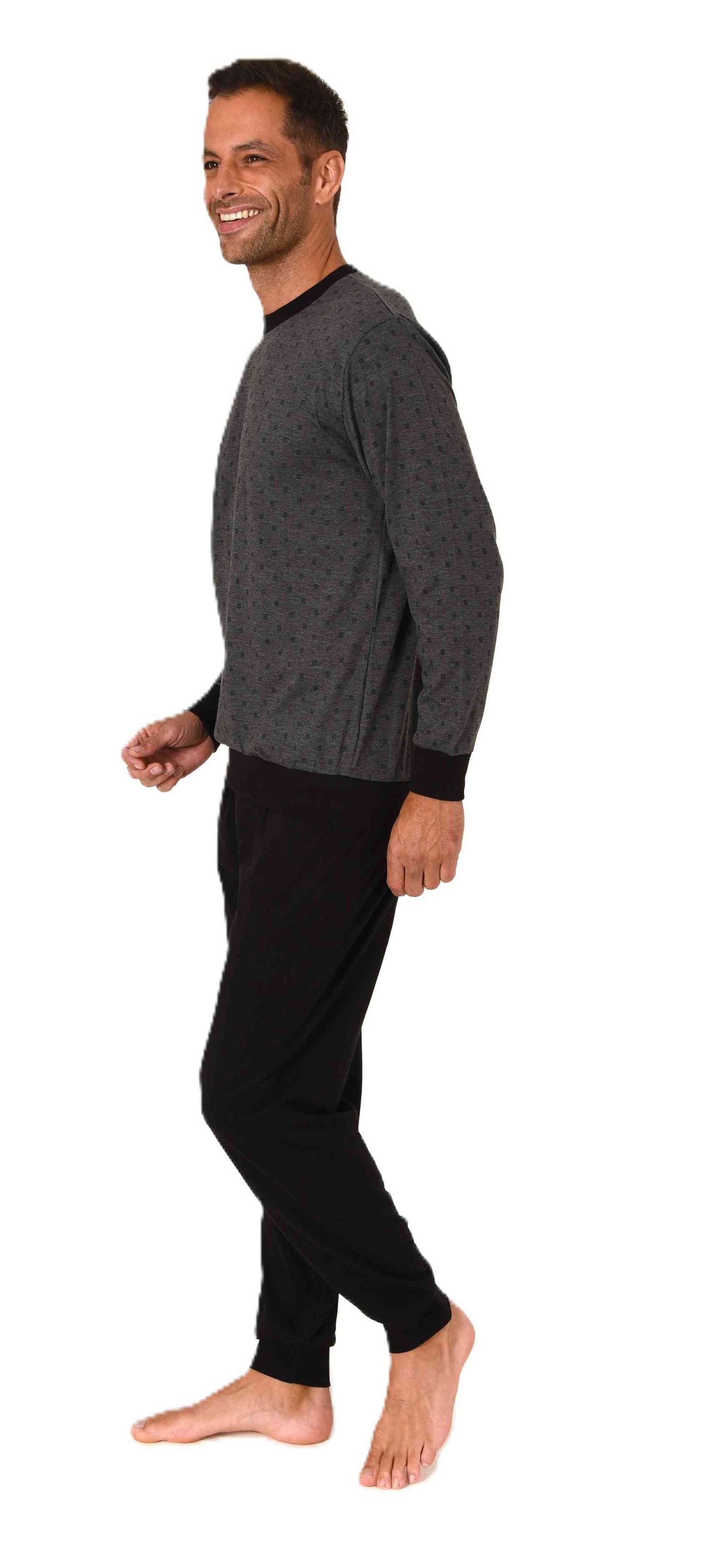 Normann Herren Schlafanzug langarm Pyjama mit Bündchen in eleganter Optik Normann Herren Schlafanzug langarm Pyjama mit Bündchen in eleganter Optik