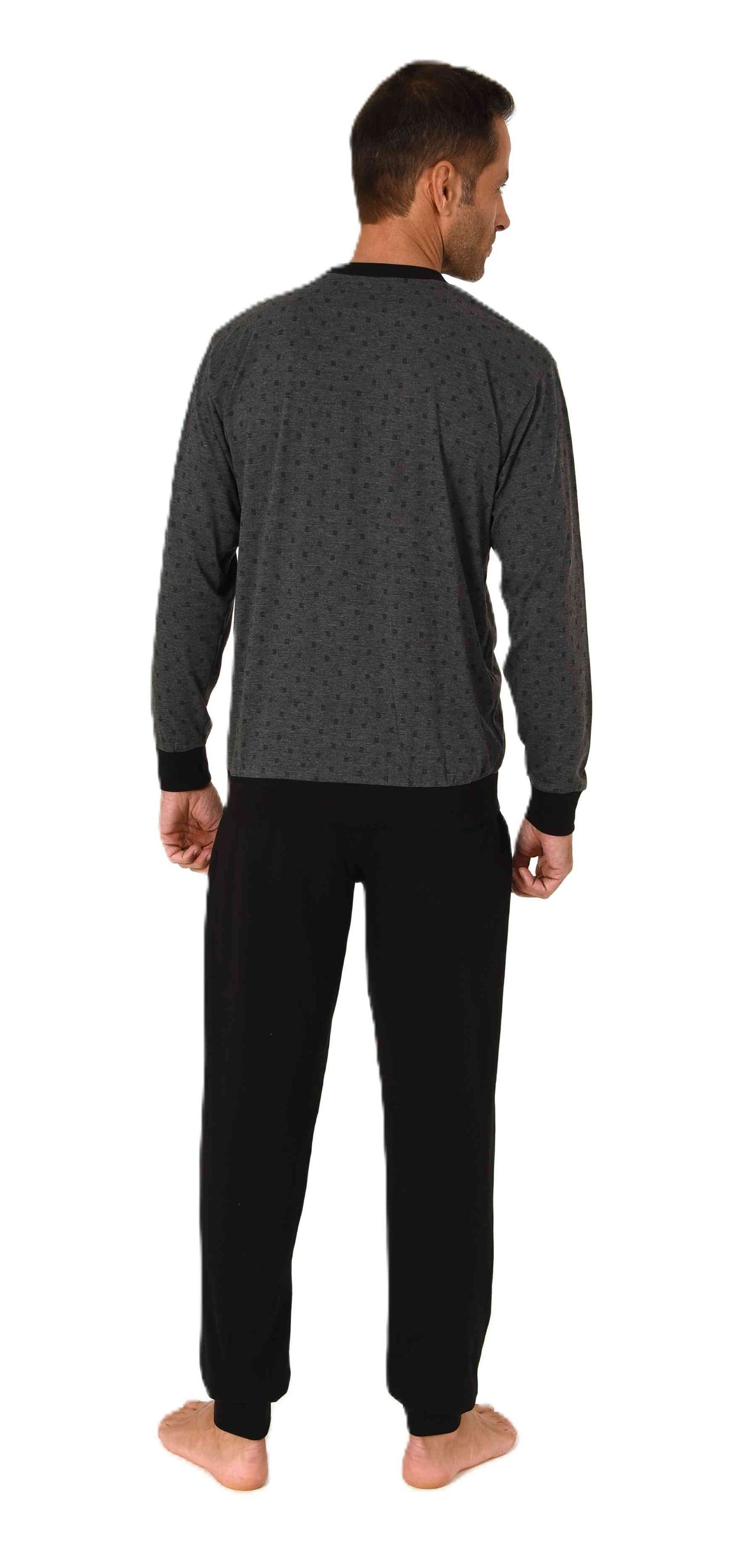 Normann Herren Schlafanzug langarm Pyjama mit Bündchen in eleganter Optik Normann Herren Schlafanzug langarm Pyjama mit Bündchen in eleganter Optik