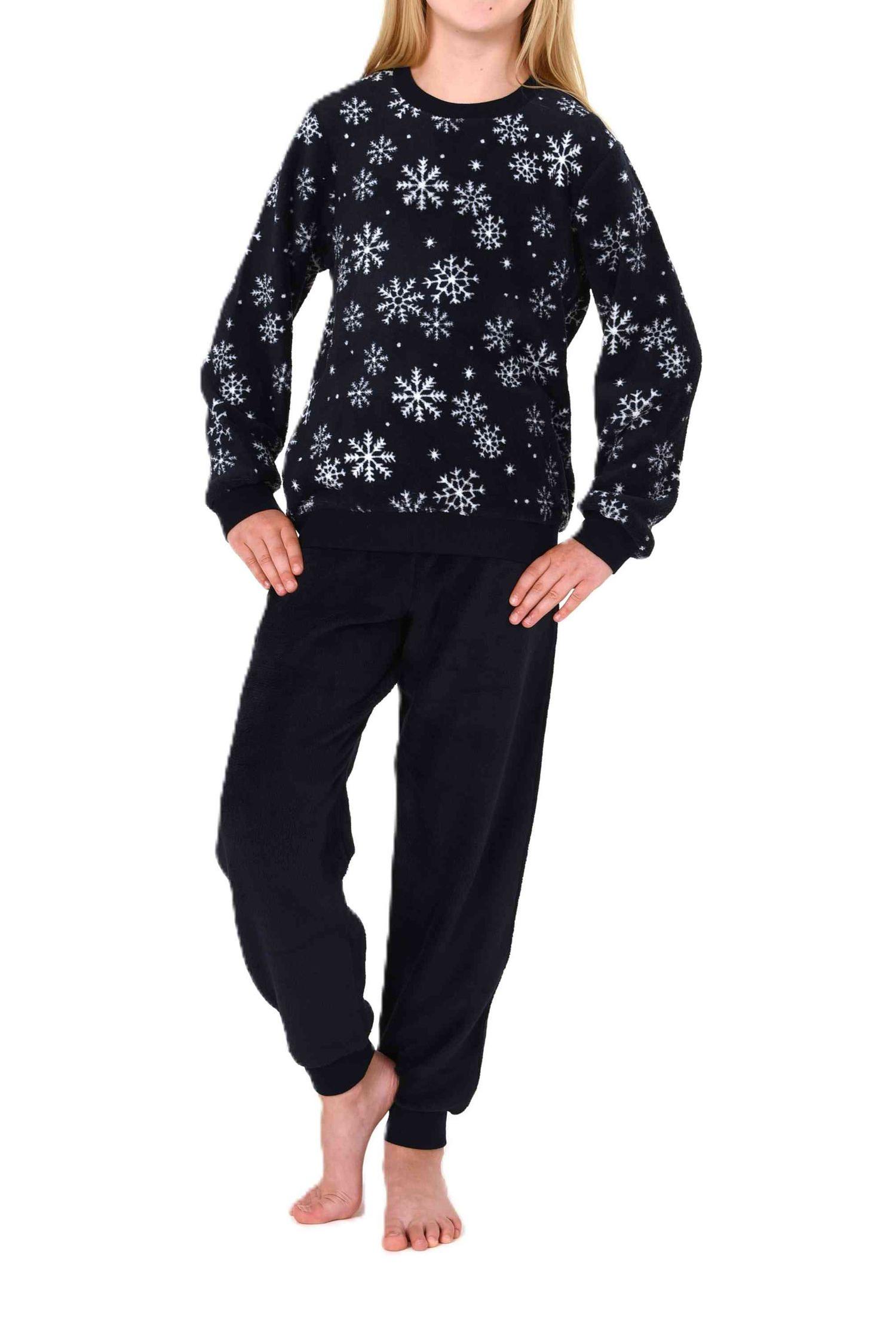 Kuschelig warmer Mädchen Schlafanzug Pyjama aus Coralfleece in toller Optik