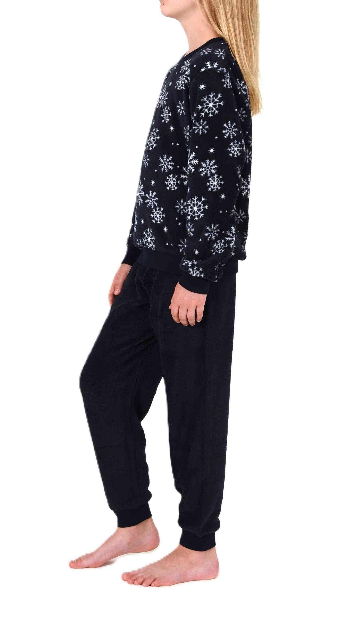 Kuschelig warmer Mädchen Schlafanzug Pyjama aus Coralfleece in toller Optik