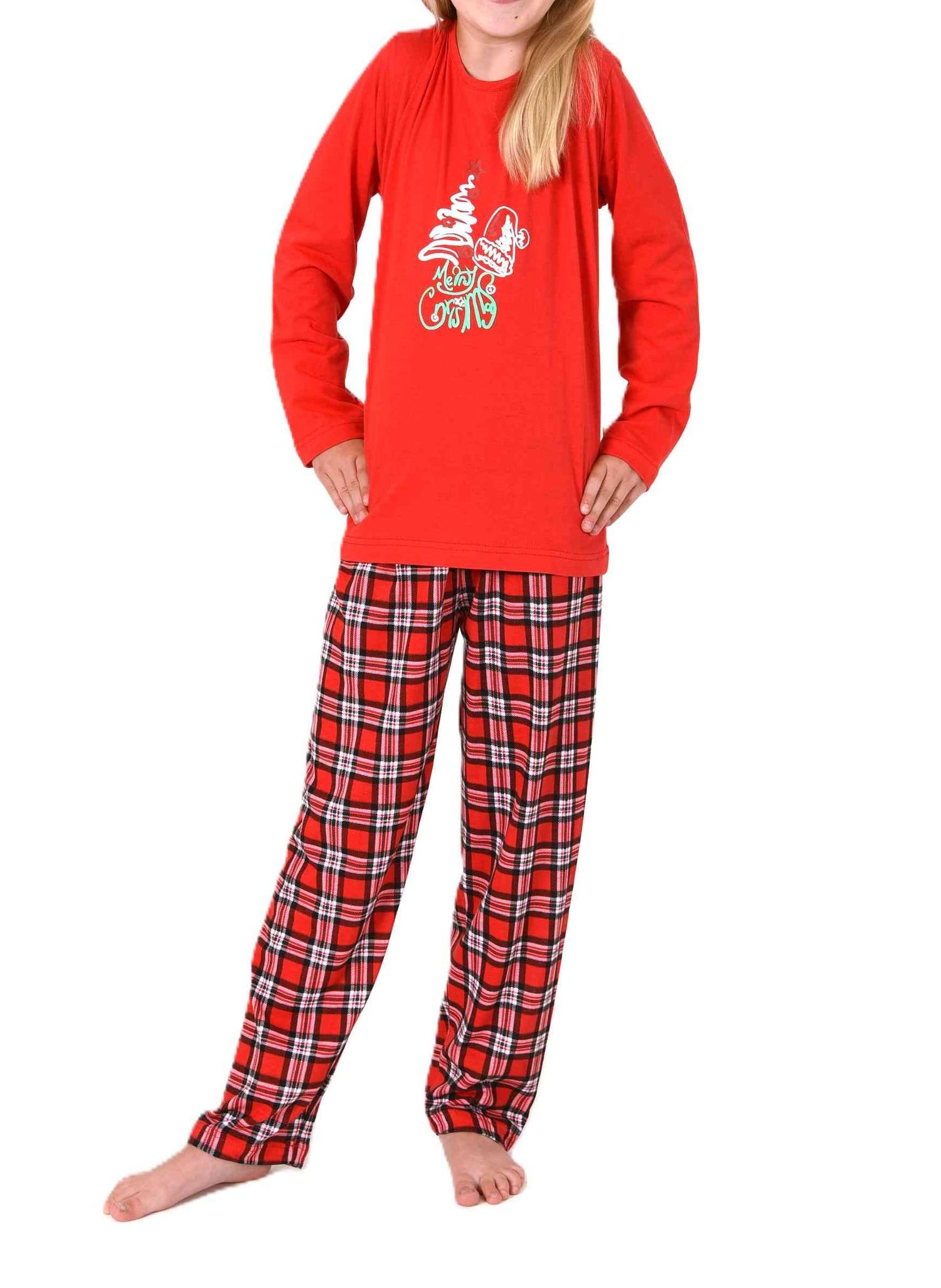 Normann Kinder UNISEX langarm Weihnachts Schlafanzug Pyjama mit lustigen Renntier Motiv