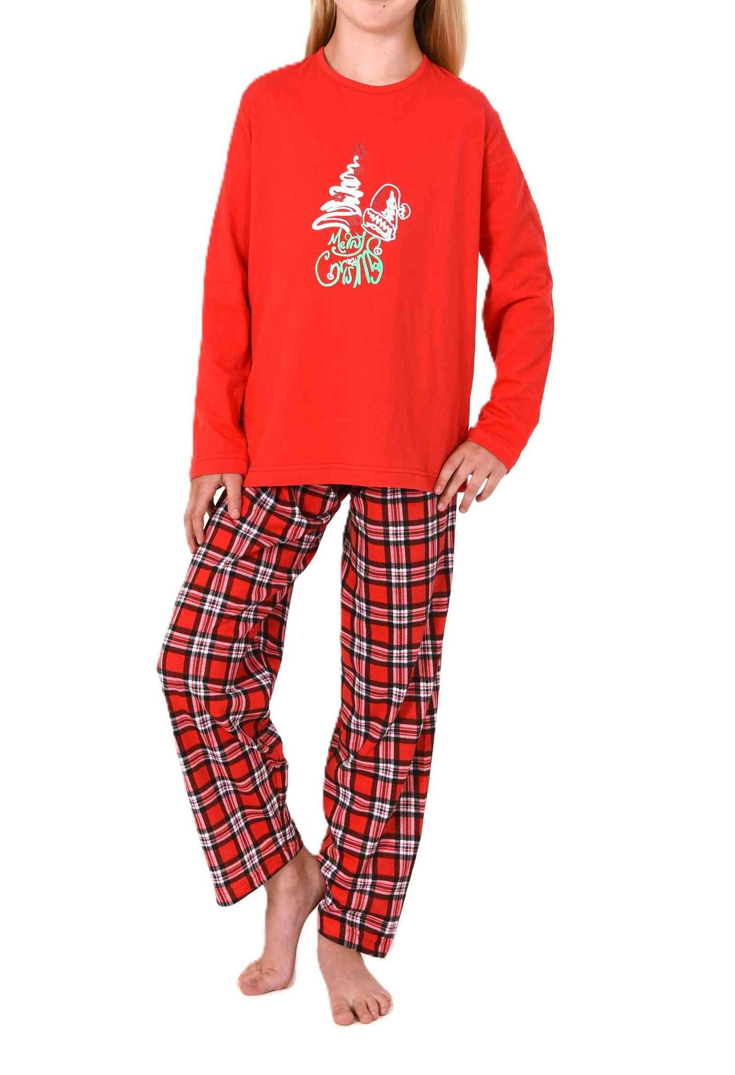 Normann Kinder UNISEX langarm Weihnachts Schlafanzug Pyjama mit lustigen Renntier Motiv