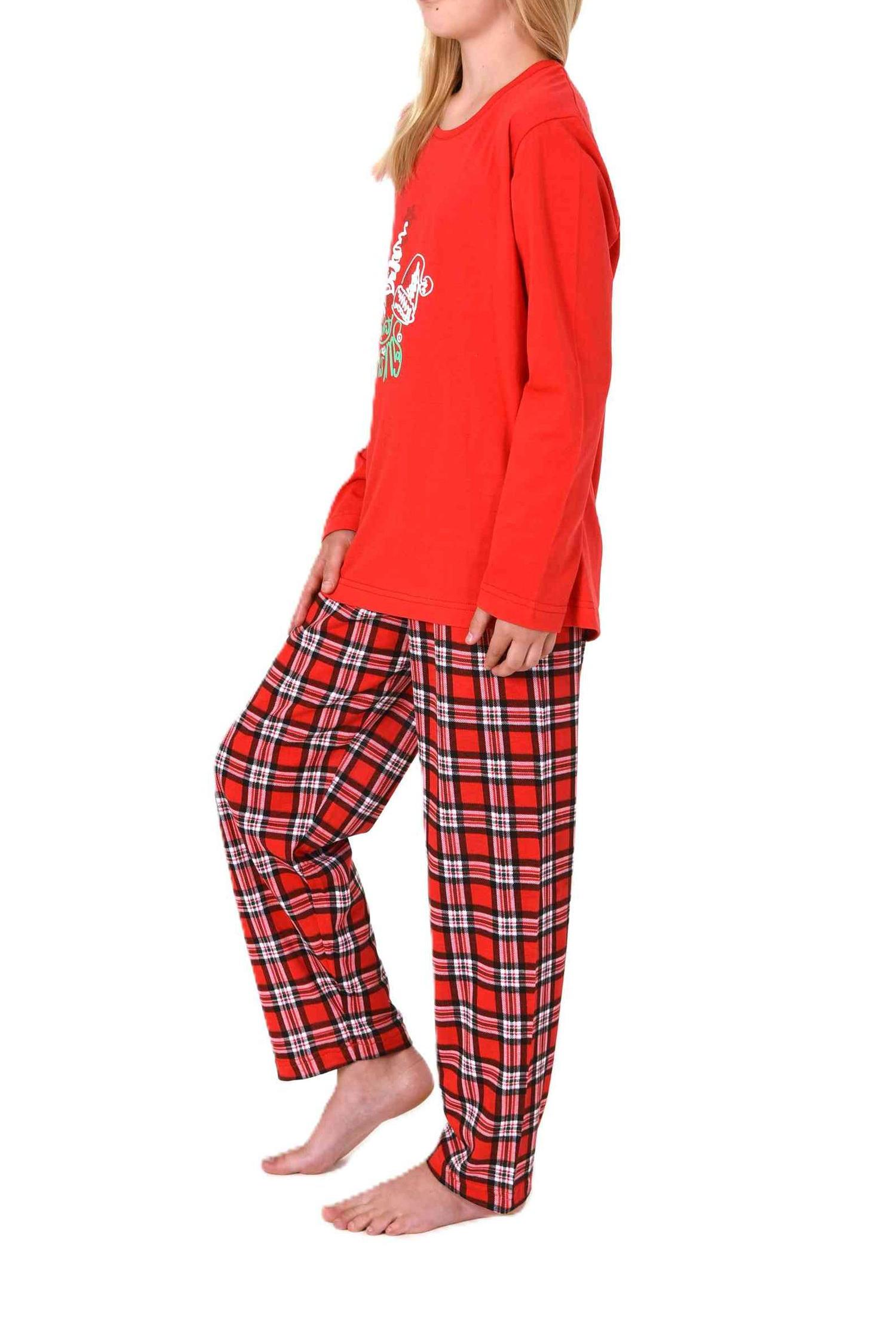 Normann Kinder UNISEX langarm Weihnachts Schlafanzug Pyjama mit lustigen Renntier Motiv