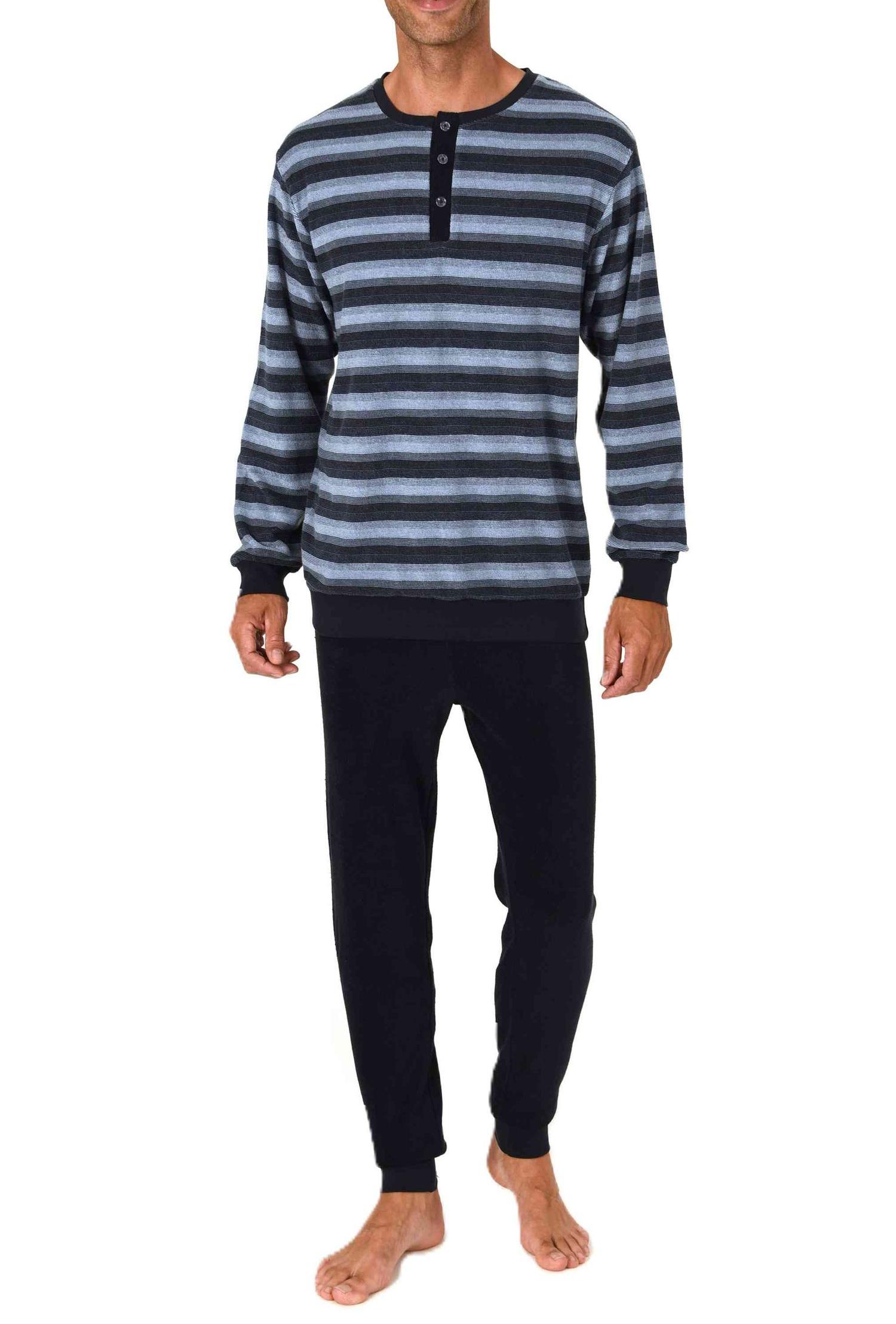 Normann Herren Frottee Schlafanzug lang mit Knopfleiste und Bündchen - auch in Übergröße Normann Herren Frottee Schlafanzug lang mit Knopfleiste und Bündchen - auch in Übergröße