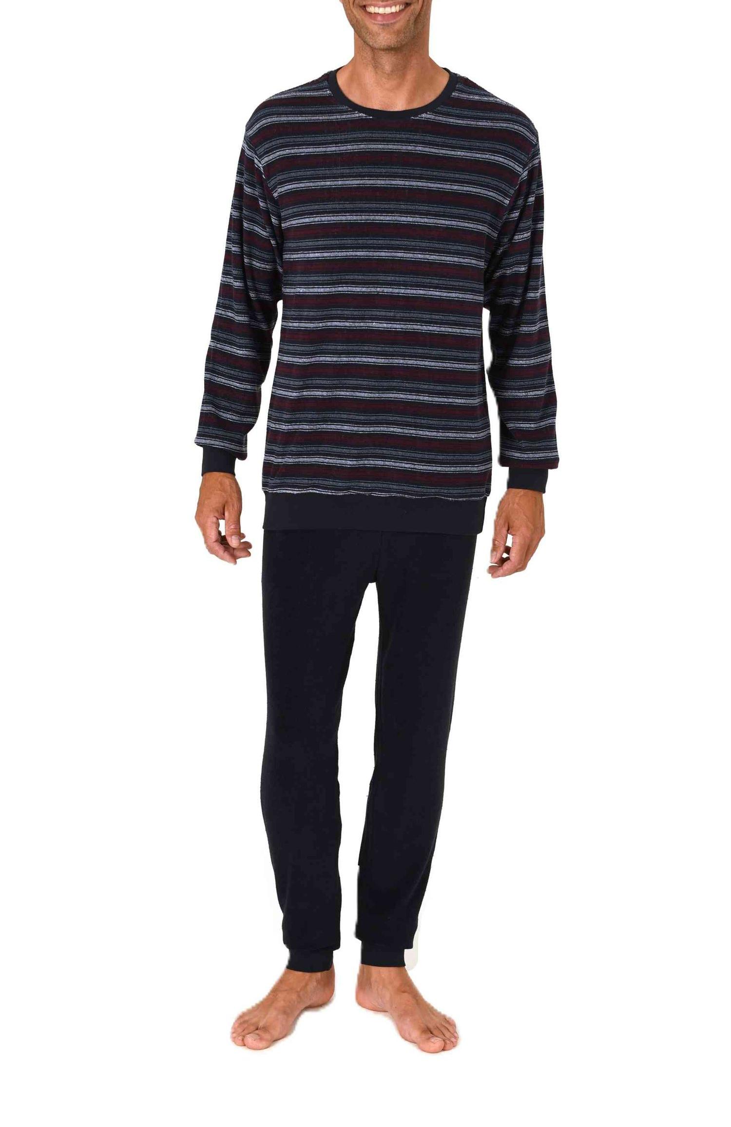 Normann Herren Frottee Schlafanzug langarm mit Bündchen in edler Optik - auch in Übergröße Normann Herren Frottee Schlafanzug langarm mit Bündchen in edler Optik - auch in Übergröße