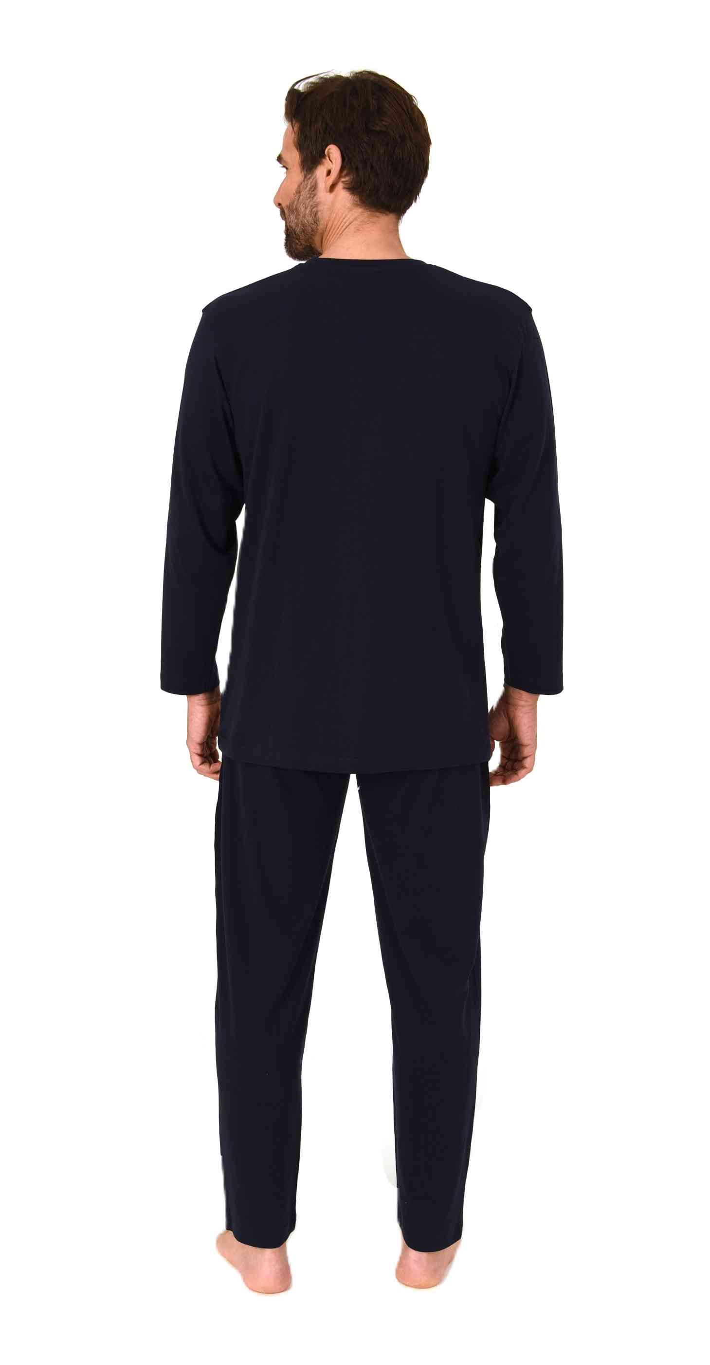 Normann Herren langarm Schlafanzug Pyjama mit Frontprint in zeitlos eleganter Optik Normann Herren langarm Schlafanzug Pyjama mit Frontprint in zeitlos eleganter Optik