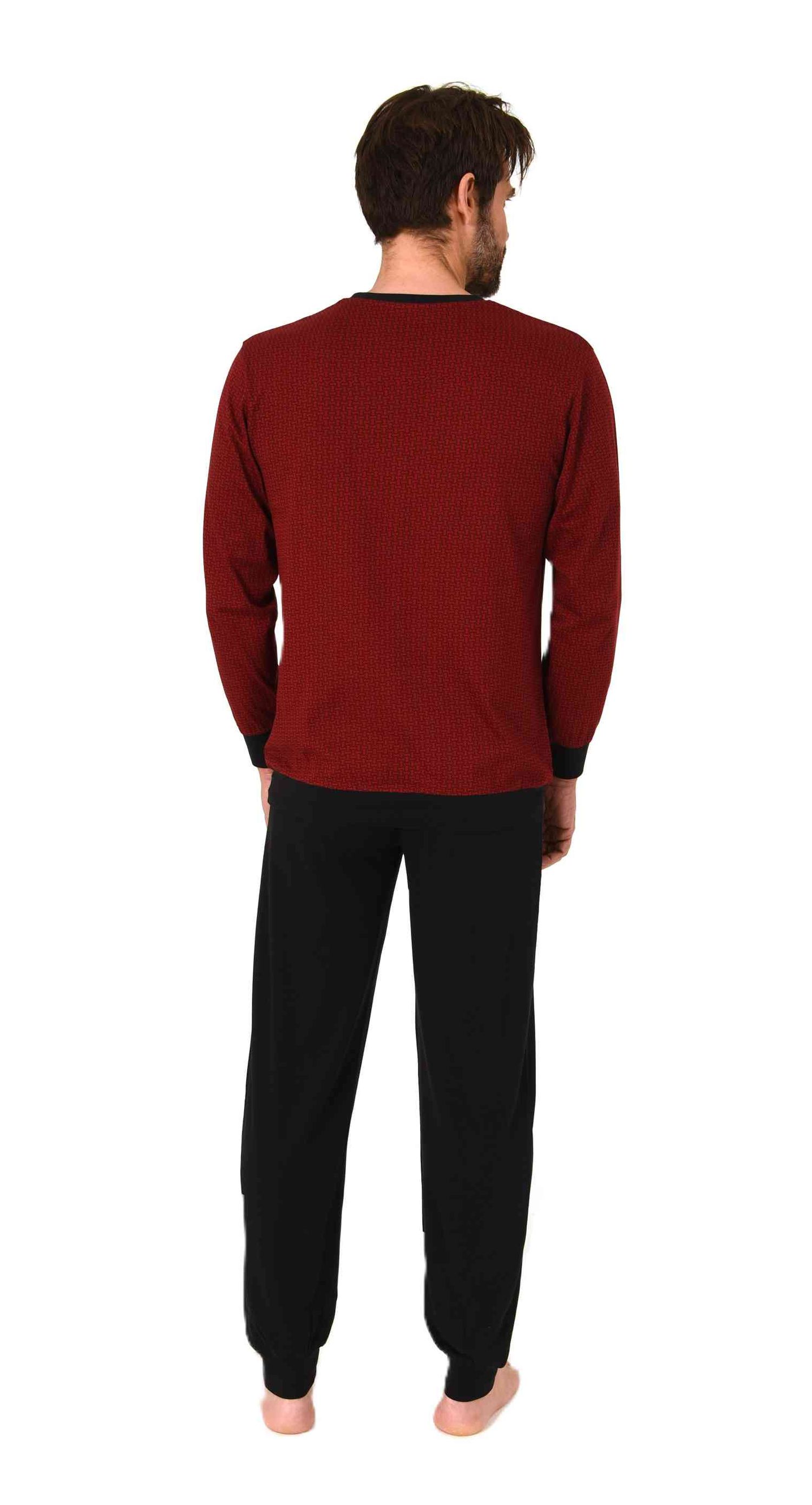 Normann Herren Schlafanzug langarm mit Bündchen Pyjama in zeitlos eleganter Optik Normann Herren Schlafanzug langarm mit Bündchen Pyjama in zeitlos eleganter Optik