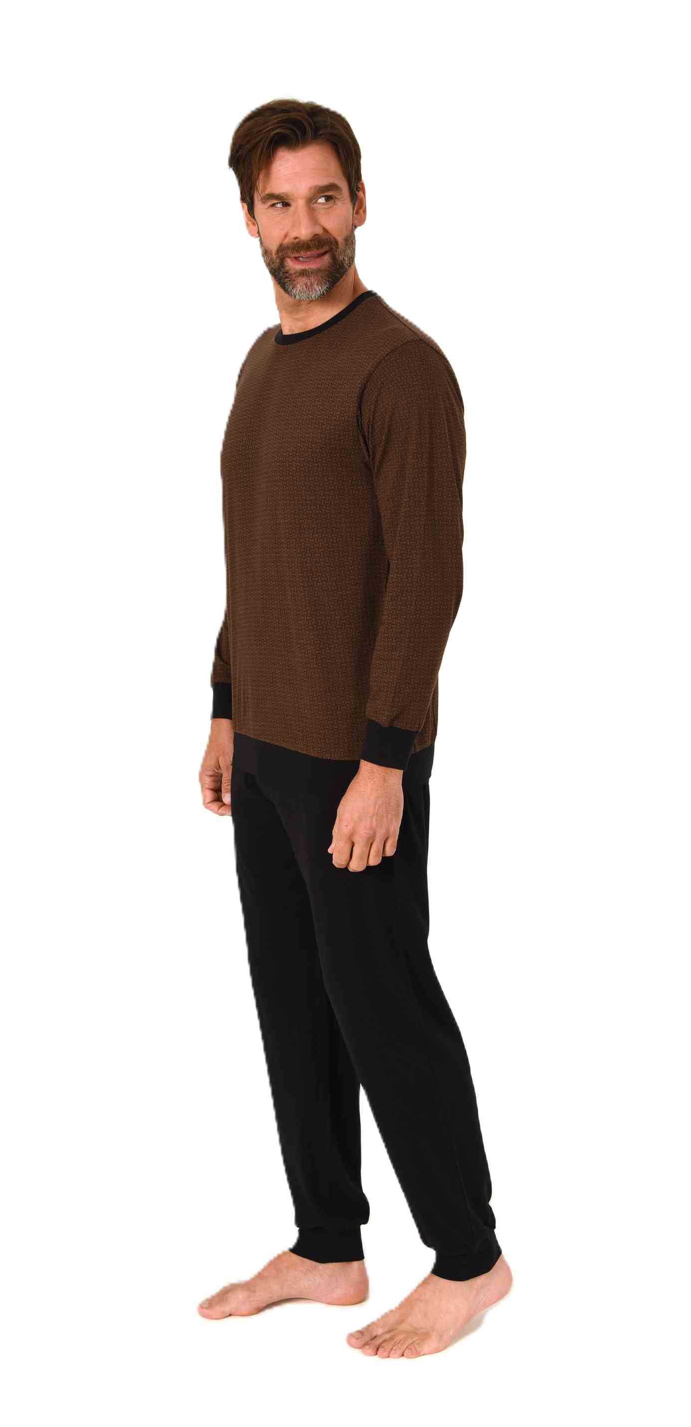 Normann Herren Schlafanzug langarm mit Bündchen Pyjama in zeitlos eleganter Optik Normann Herren Schlafanzug langarm mit Bündchen Pyjama in zeitlos eleganter Optik