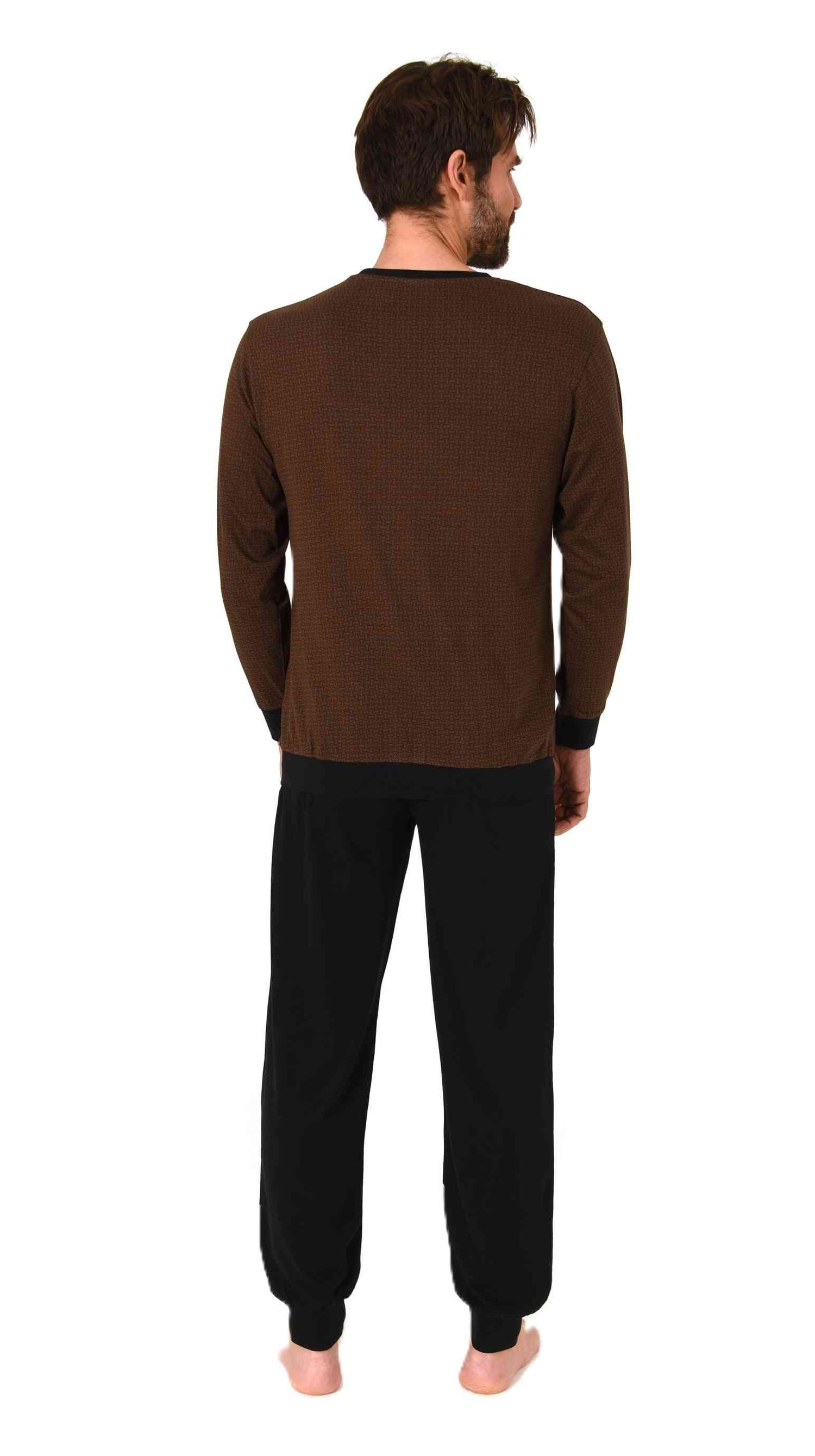 Normann Herren Schlafanzug langarm mit Bündchen Pyjama in zeitlos eleganter Optik Normann Herren Schlafanzug langarm mit Bündchen Pyjama in zeitlos eleganter Optik