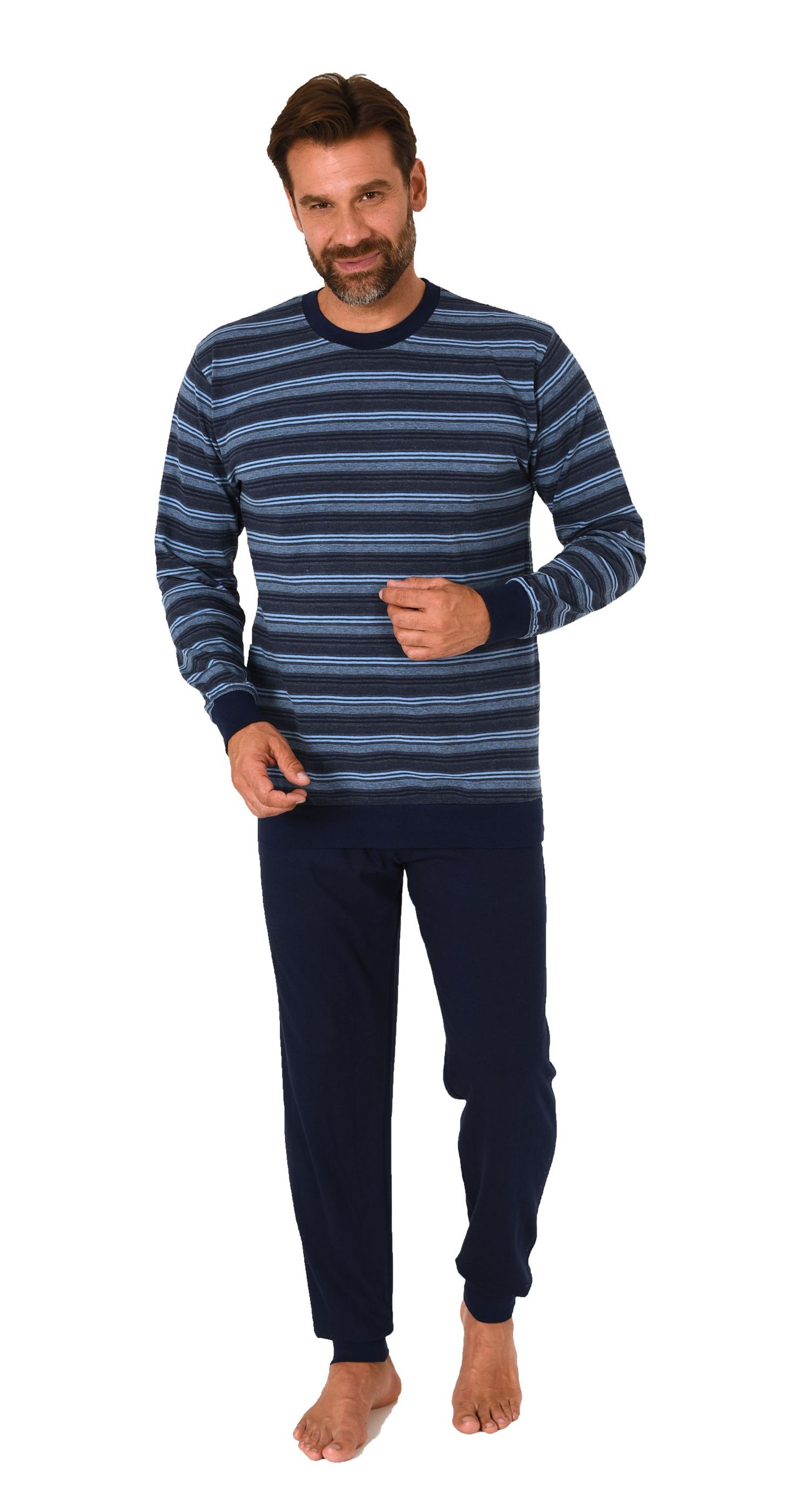 Normann Herren Frottee Schlafanzug langarm Pyjama mit Bündchen - auch in Übergröße Normann Herren Frottee Schlafanzug langarm Pyjama mit Bündchen - auch in Übergröße