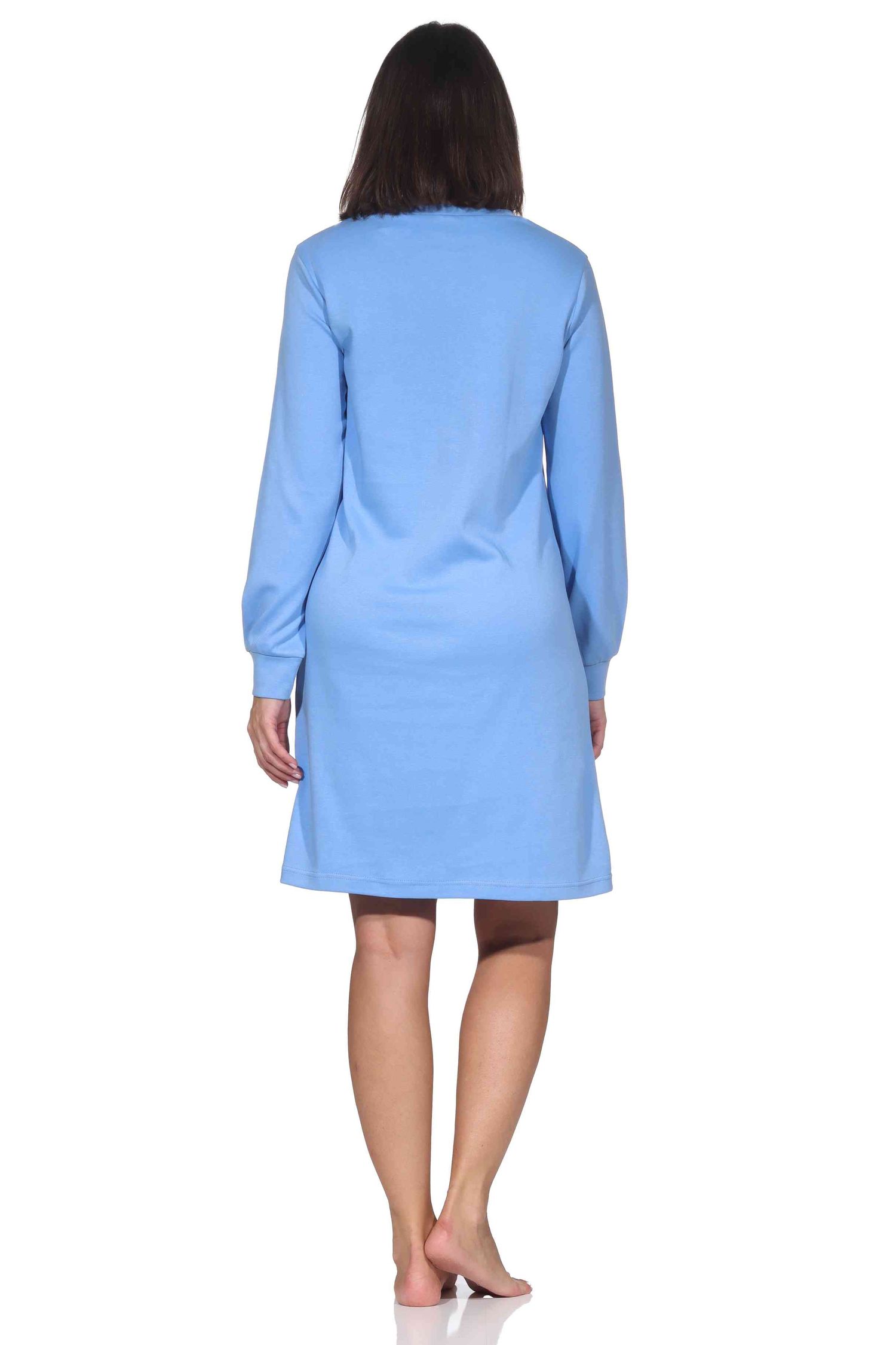 Normann Damen langarm Nachthemd in Kuschel Interlock Qualität mit Bündchen in Sterne Optik Normann Damen langarm Nachthemd in Kuschel Interlock Qualität mit Bündchen in Sterne Optik