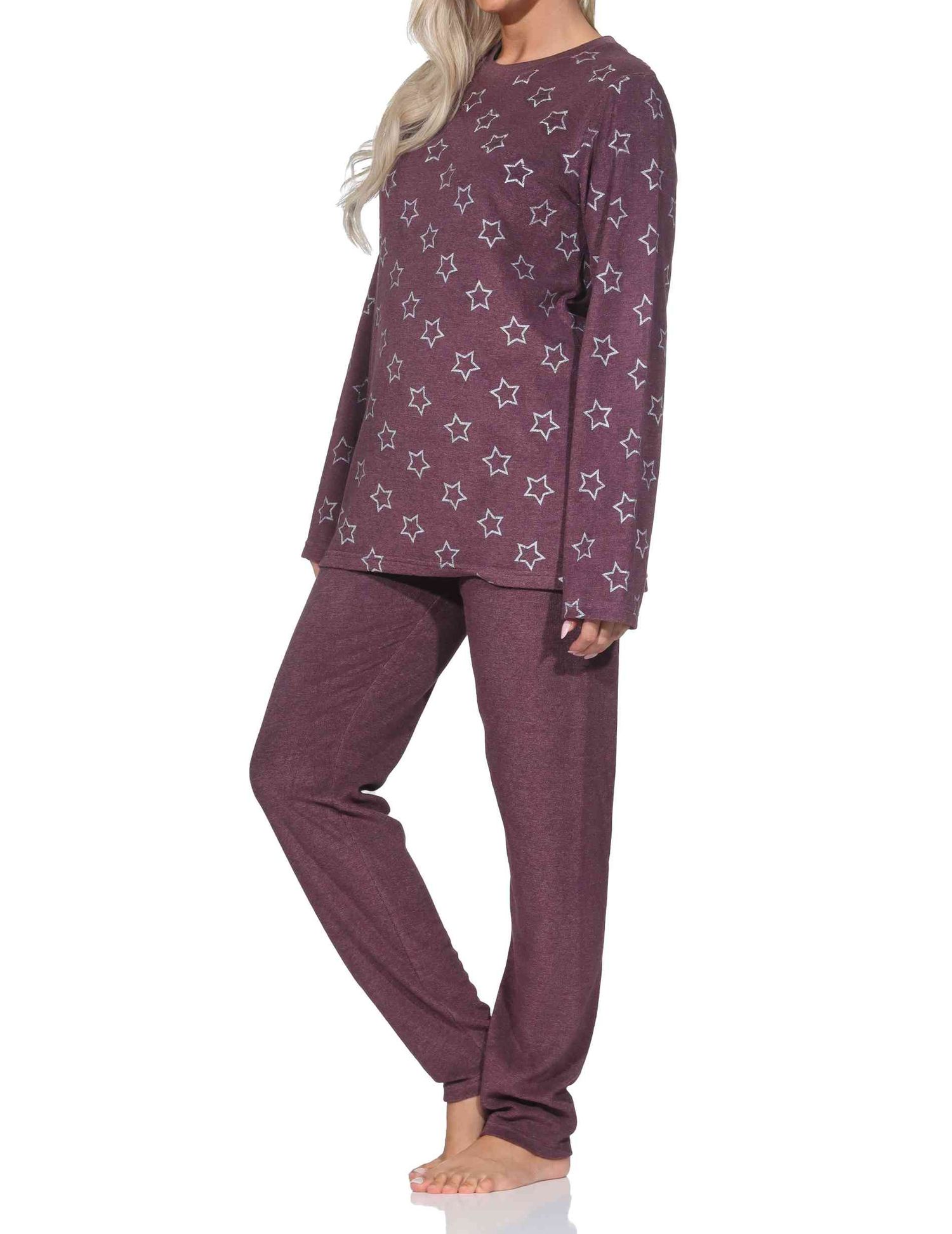 Normann Damen Frottee Schlafanzug langarm Pyjama in edler Sterne Optik - auch in Übergröße Normann Damen Frottee Schlafanzug langarm Pyjama in edler Sterne Optik - auch in Übergröße