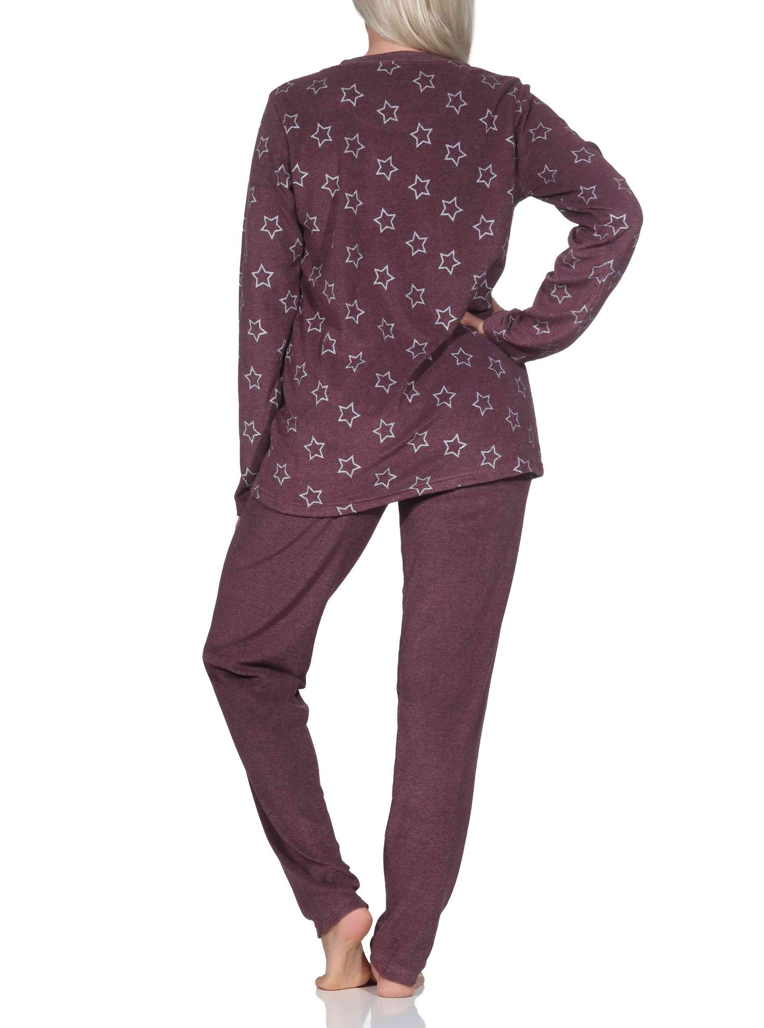 Normann Damen Frottee Schlafanzug langarm Pyjama in edler Sterne Optik - auch in Übergröße Normann Damen Frottee Schlafanzug langarm Pyjama in edler Sterne Optik - auch in Übergröße