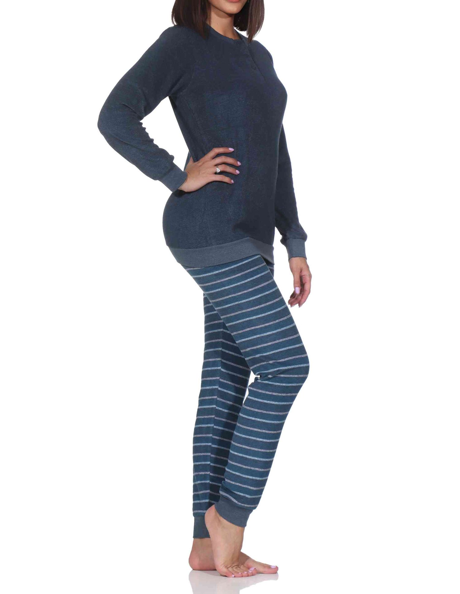 Normann Damen Frottee Schlafanzug mit Bündchen + Knopfleiste am Hals - auch in Übergrößen Normann Damen Frottee Schlafanzug mit Bündchen + Knopfleiste am Hals - auch in Übergrößen