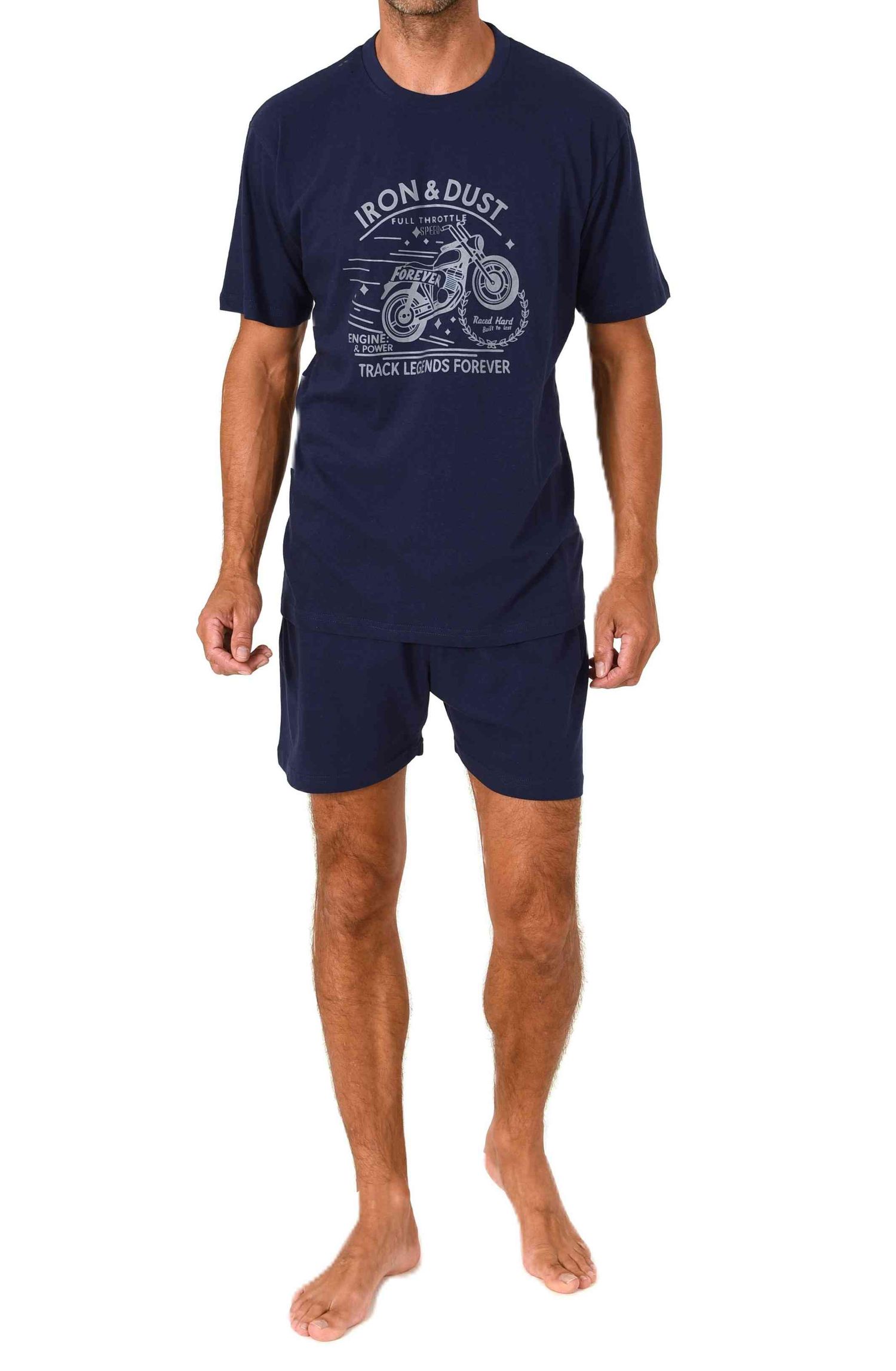 Normann Herren kurzarm Schlafanzug Shorty Pyjama mit Frontprint Normann Herren kurzarm Schlafanzug Shorty Pyjama mit Frontprint
