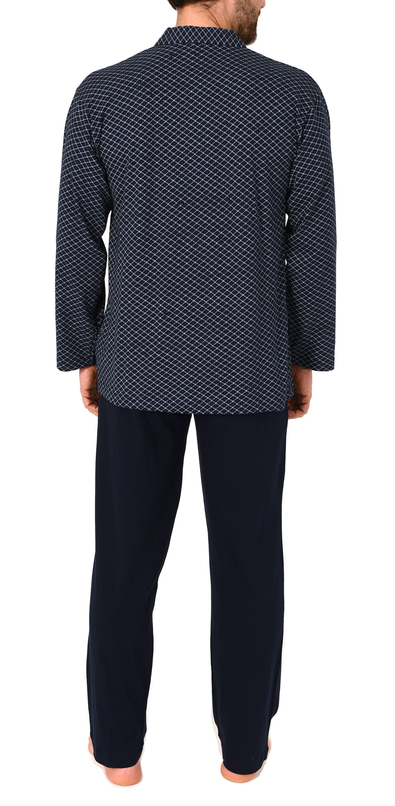 Normann Herren Langarm Schlafanzug Pyjama zum durchknöpfen, auch in Übergrössen