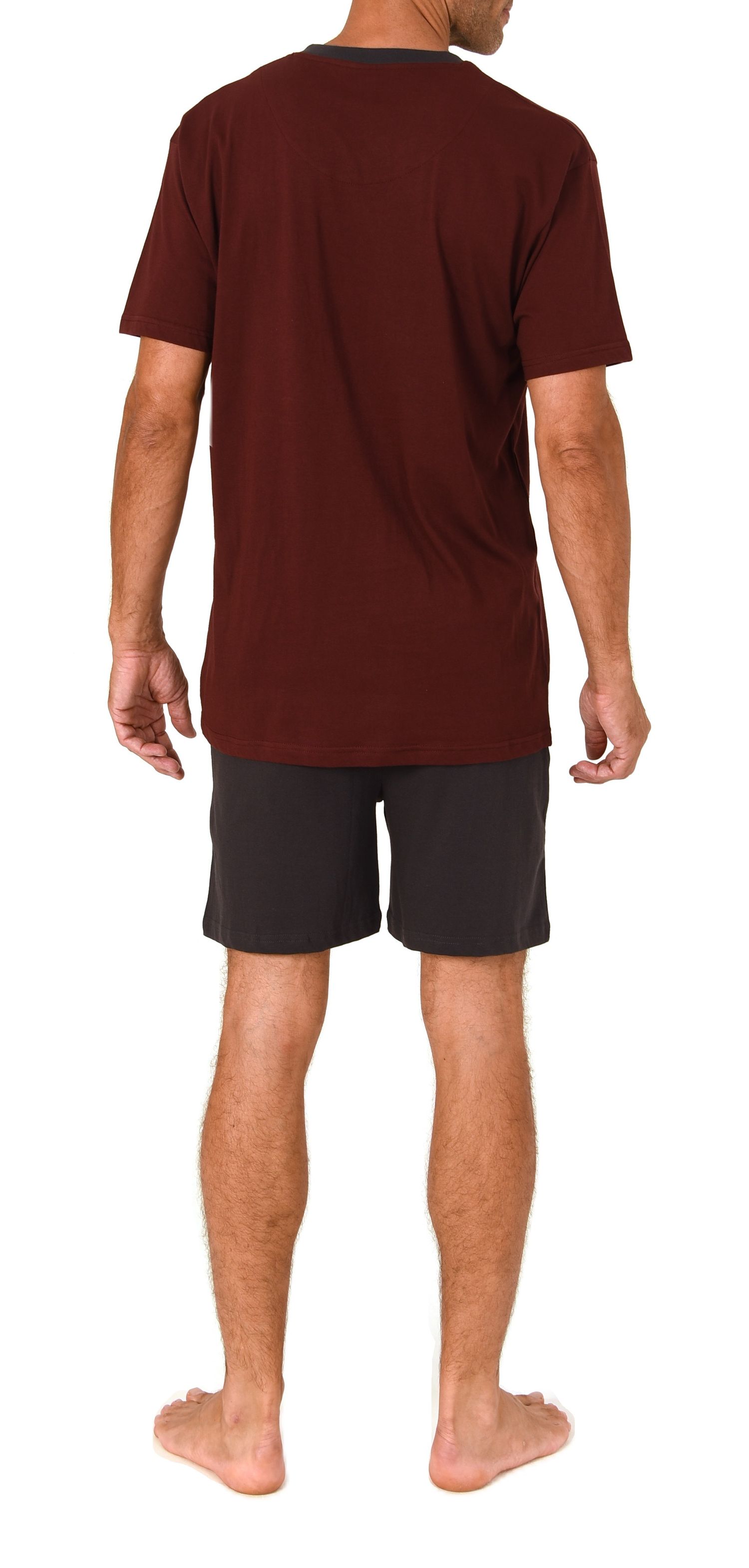 Normann Herren Pyjama Shorty kurzarm – Schlafanzug mit Frontprint, auch in Übergrößen