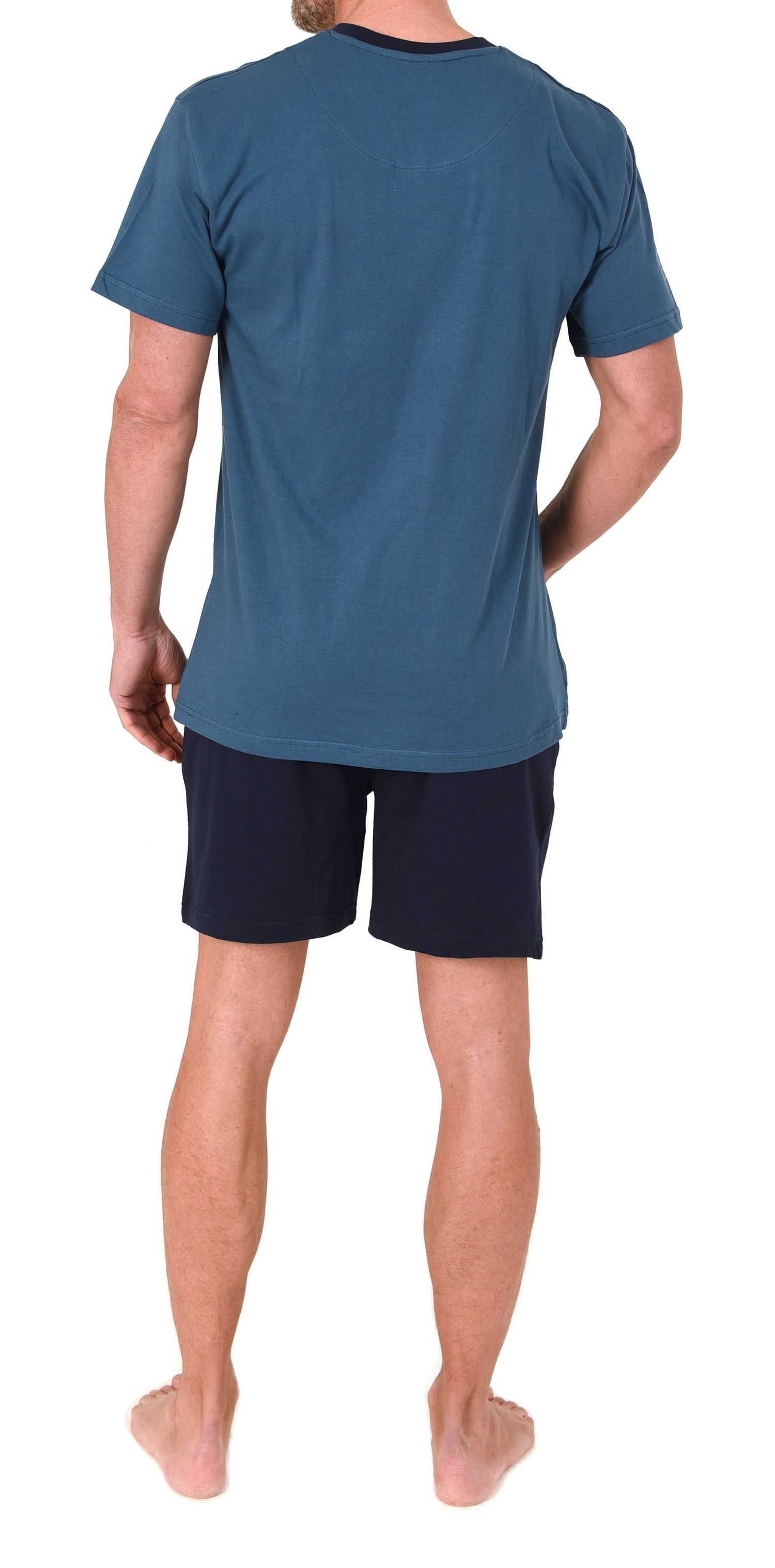 Normann Herren Pyjama Shorty kurzarm – Schlafanzug mit Frontprint, auch in Übergrößen