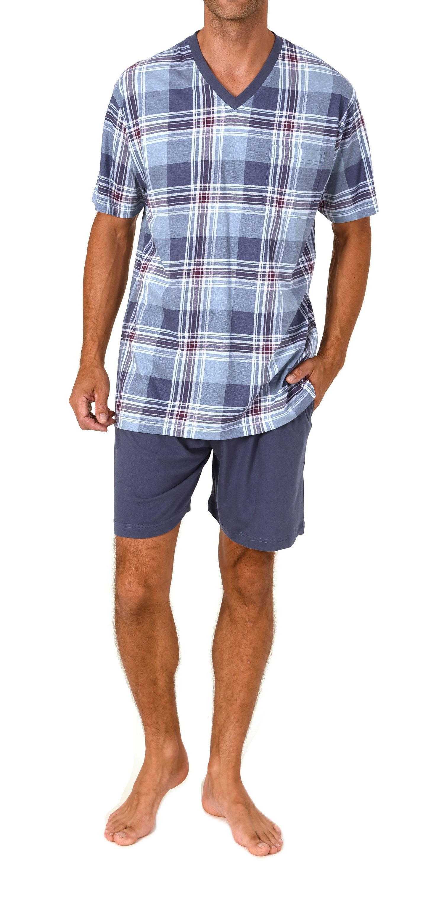 Normann Herren kurzarm Schlafanzug Shorty Pyjama aus Single Jersey - auch in Übergröße Normann Herren kurzarm Schlafanzug Shorty Pyjama aus Single Jersey - auch in Übergröße