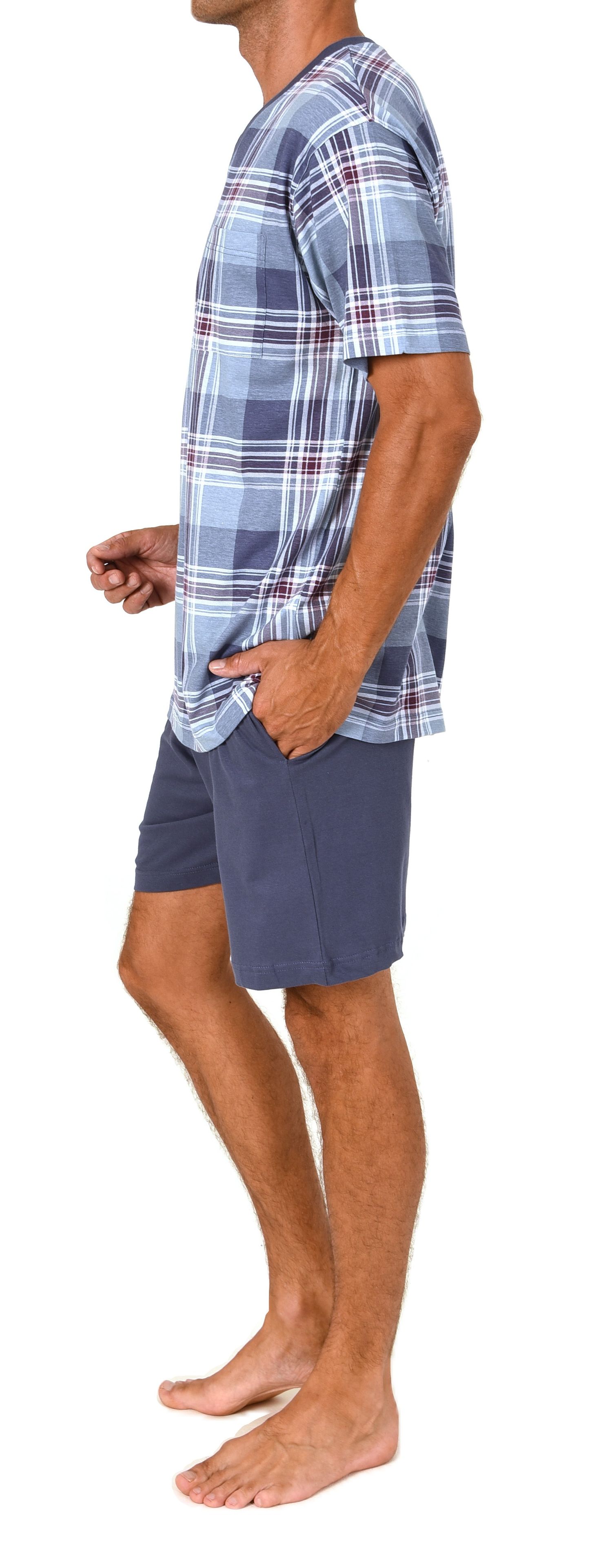 Normann Herren kurzarm Schlafanzug Shorty Pyjama aus Single Jersey - auch in Übergröße