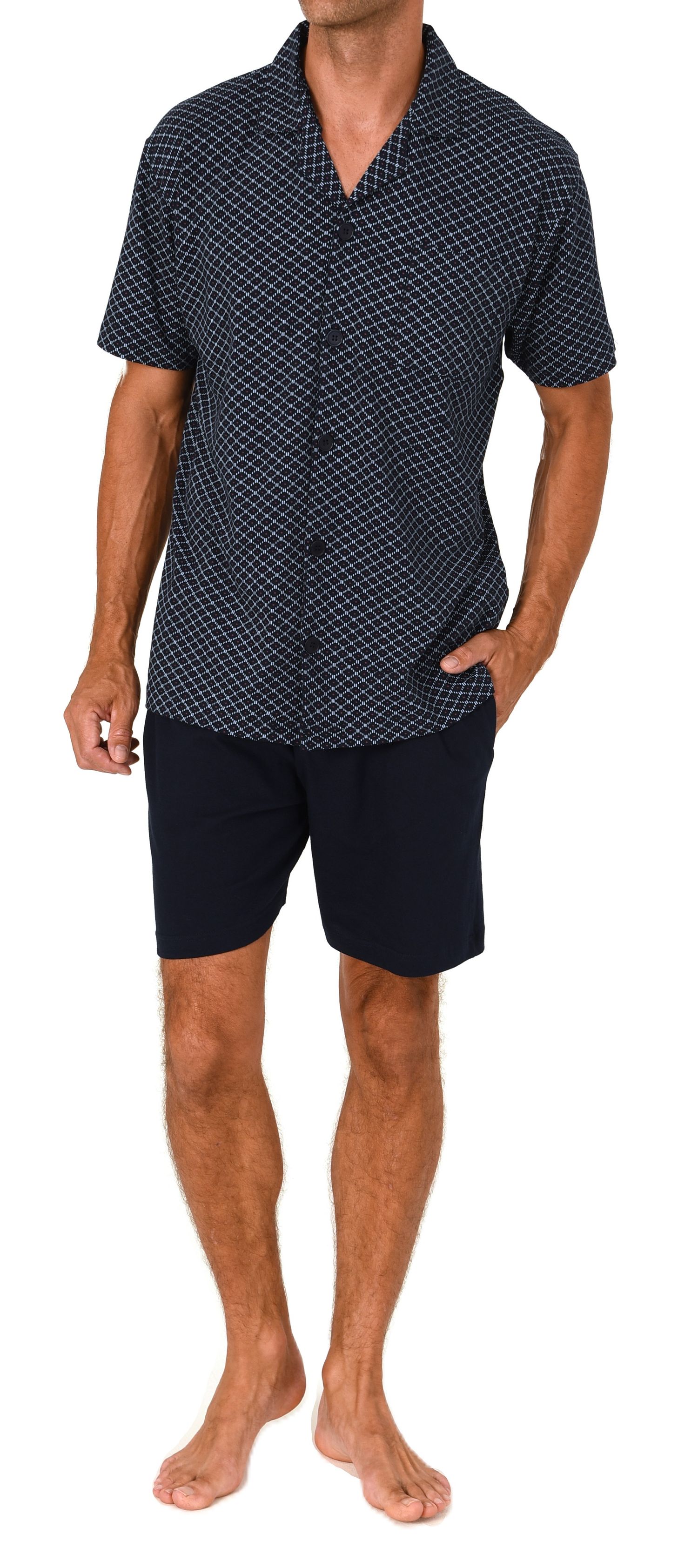 Normann Herren kurzarm Schlafanzug Shorty Pyjama zum durchknöpfen, auch in Übergrößen Normann Herren kurzarm Schlafanzug Shorty Pyjama zum durchknöpfen, auch in Übergrößen
