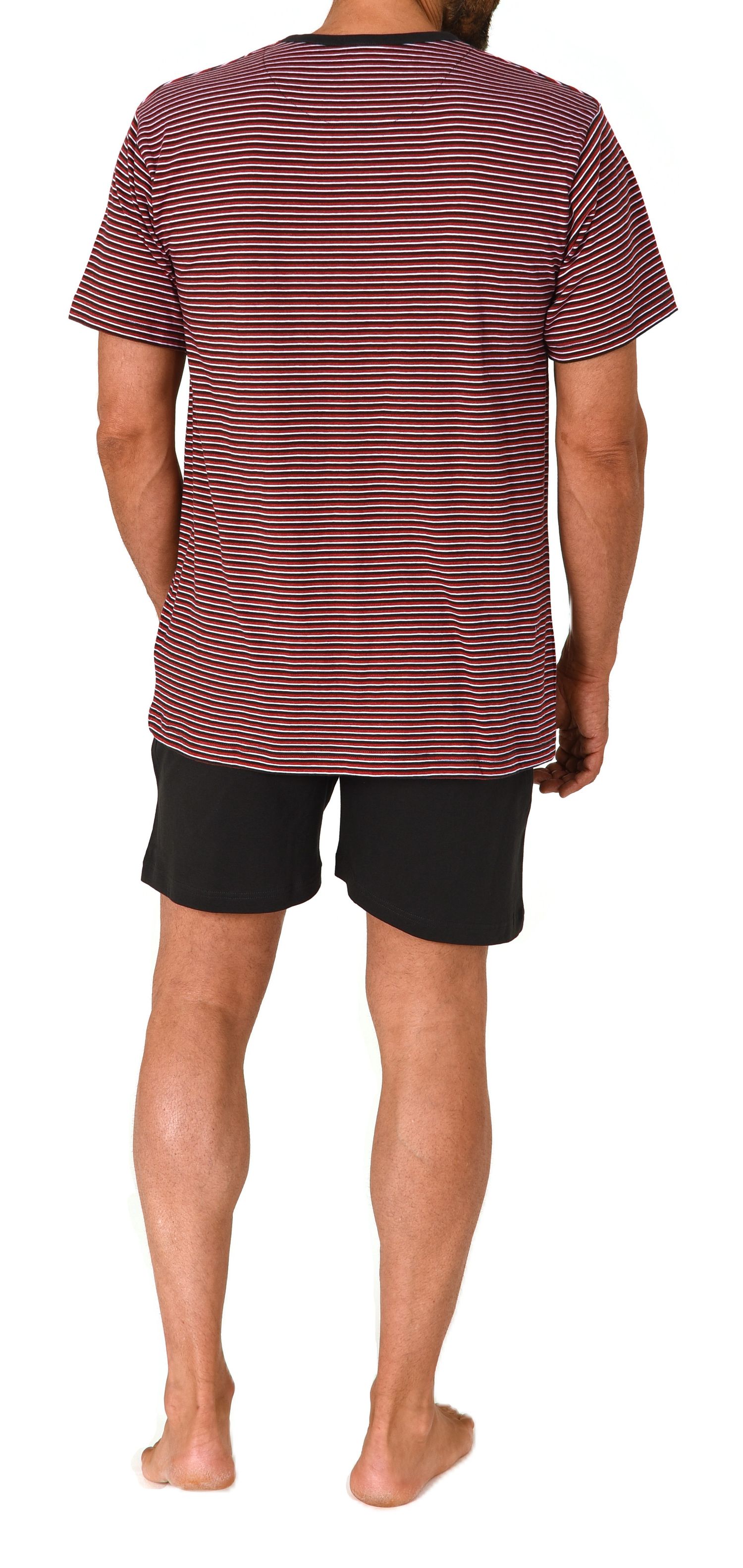 Normann Herren kurzarm Schlafanzug Shorty in feiner Streifenoptik - auch in Übergrößen