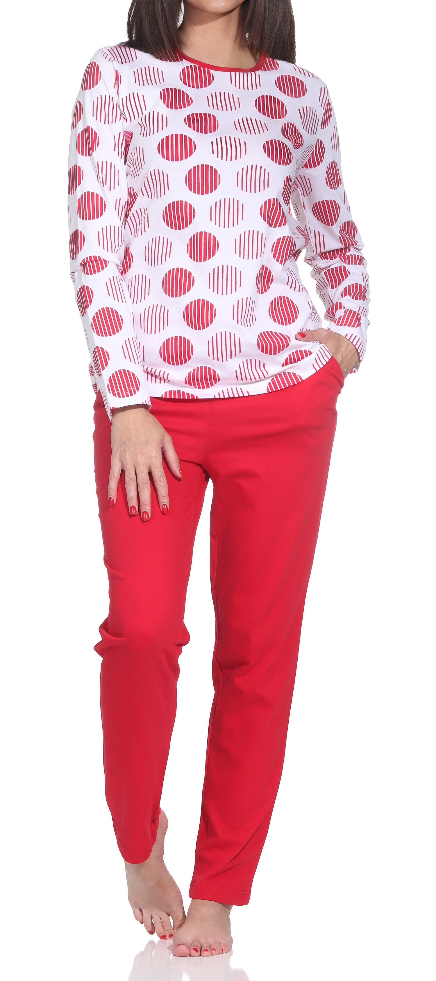 Normann Damen langarm Schlafanzug Pyjama in Tupfen-Punkte Design - auch in Übergrössen Normann Damen langarm Schlafanzug Pyjama in Tupfen-Punkte Design - auch in Übergrössen