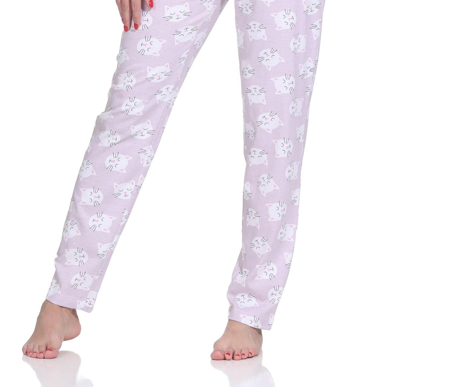 Normann Damen langarm Schlafanzug Pyjama mit niedlichen Katzenmotiv – auch in Übergröße Normann Damen langarm Schlafanzug Pyjama mit niedlichen Katzenmotiv – auch in Übergröße