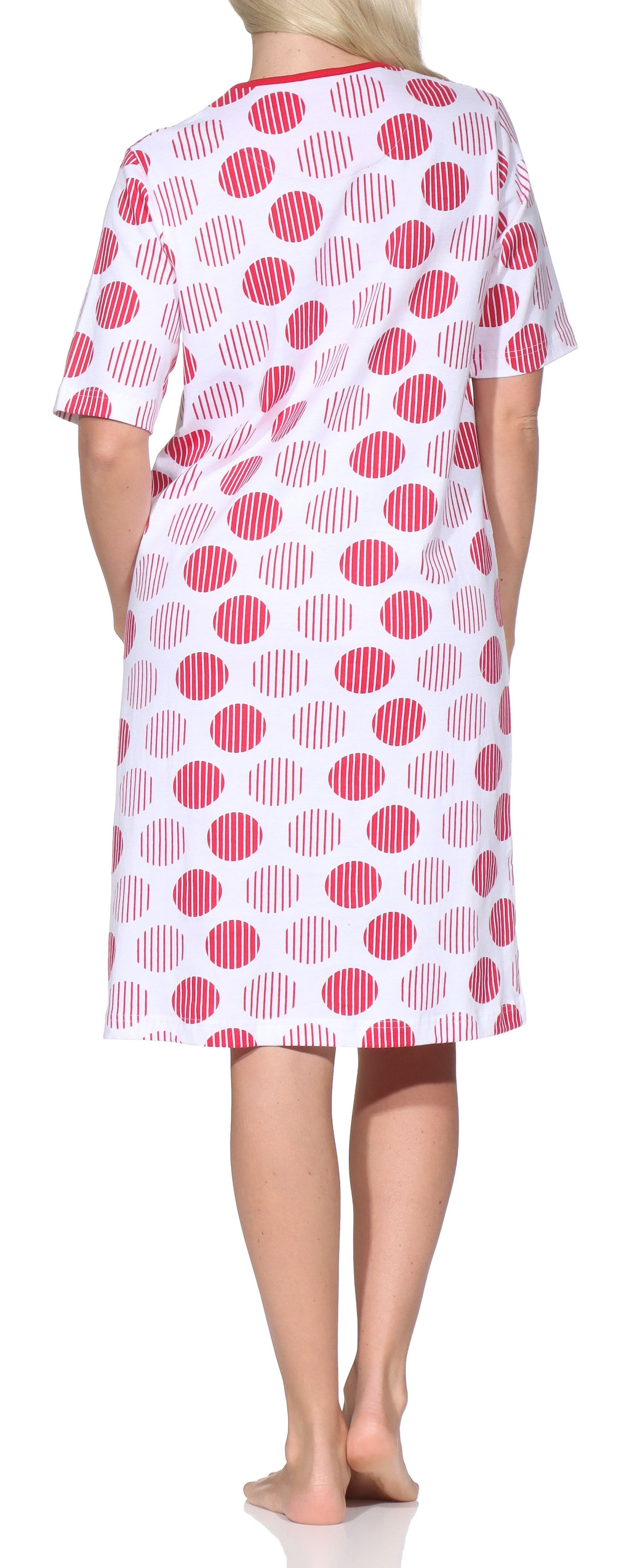 Normann Damen kurzarm Nachthemd – Sommerliches Punkte-Design – auch in Übergrössen