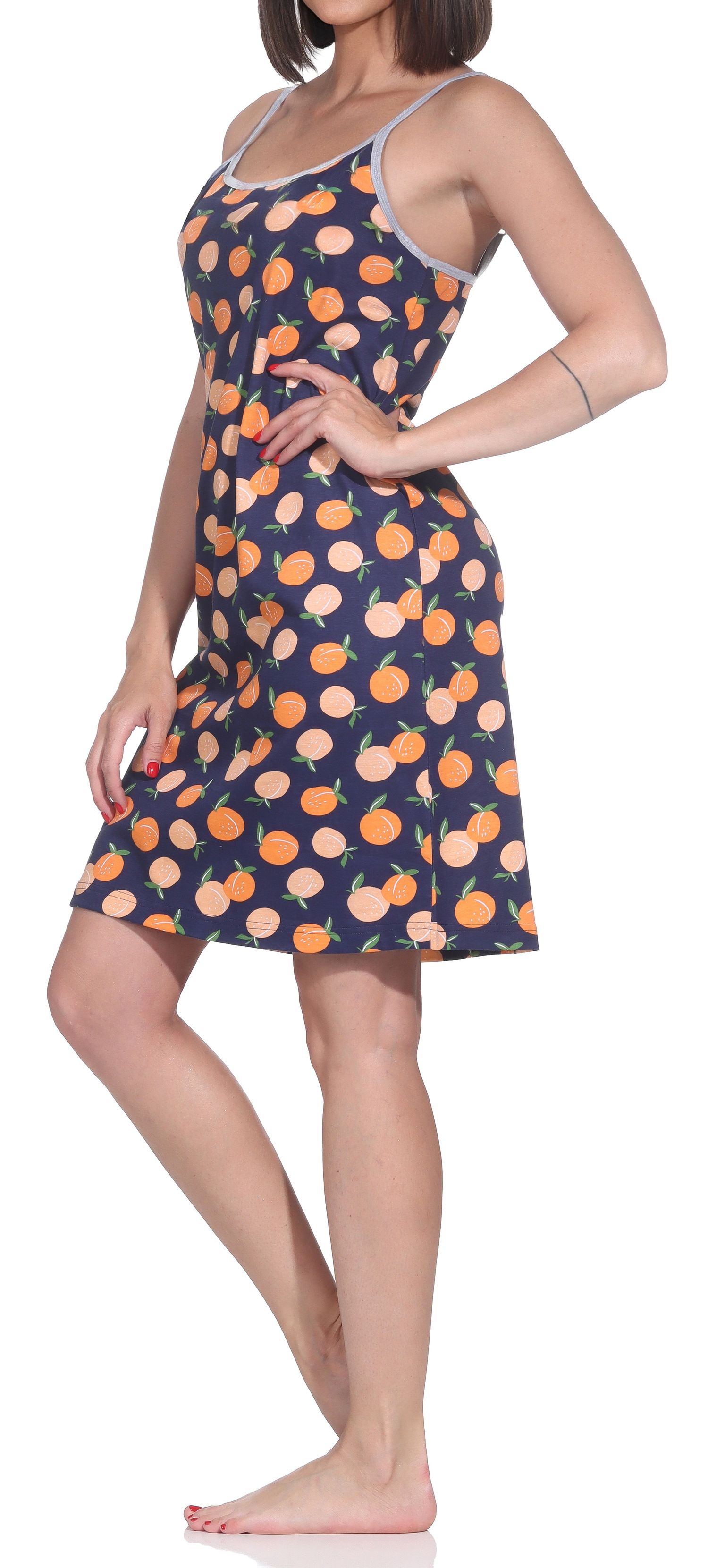 Normann Damen Spaghetti-Träger Nachthemd – Sommerliche Optik – auch in Übergrößen