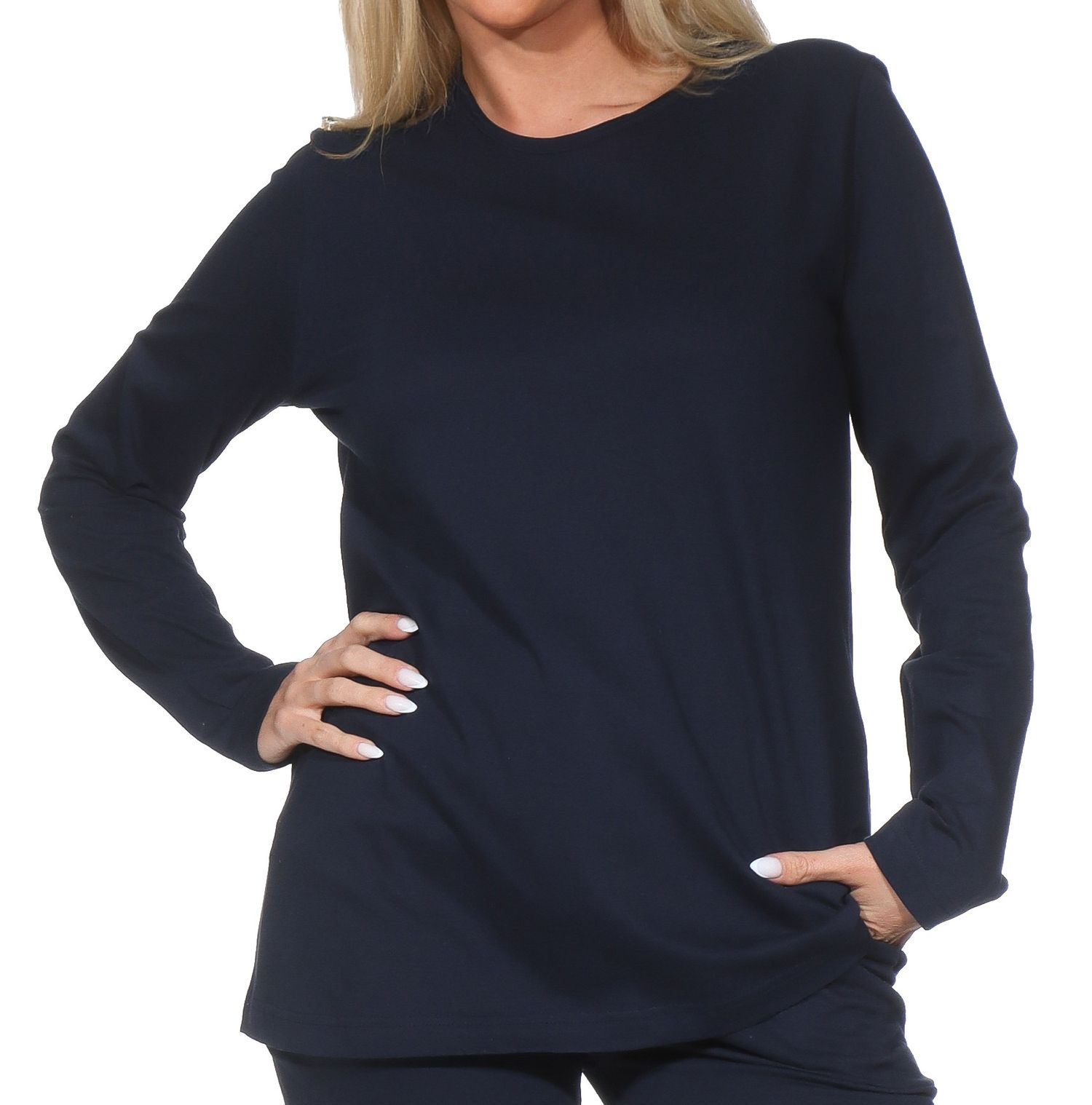 Damen langarm Schlafanzug Oberteil Pyjama Mix & Match – ideal zum kombinieren