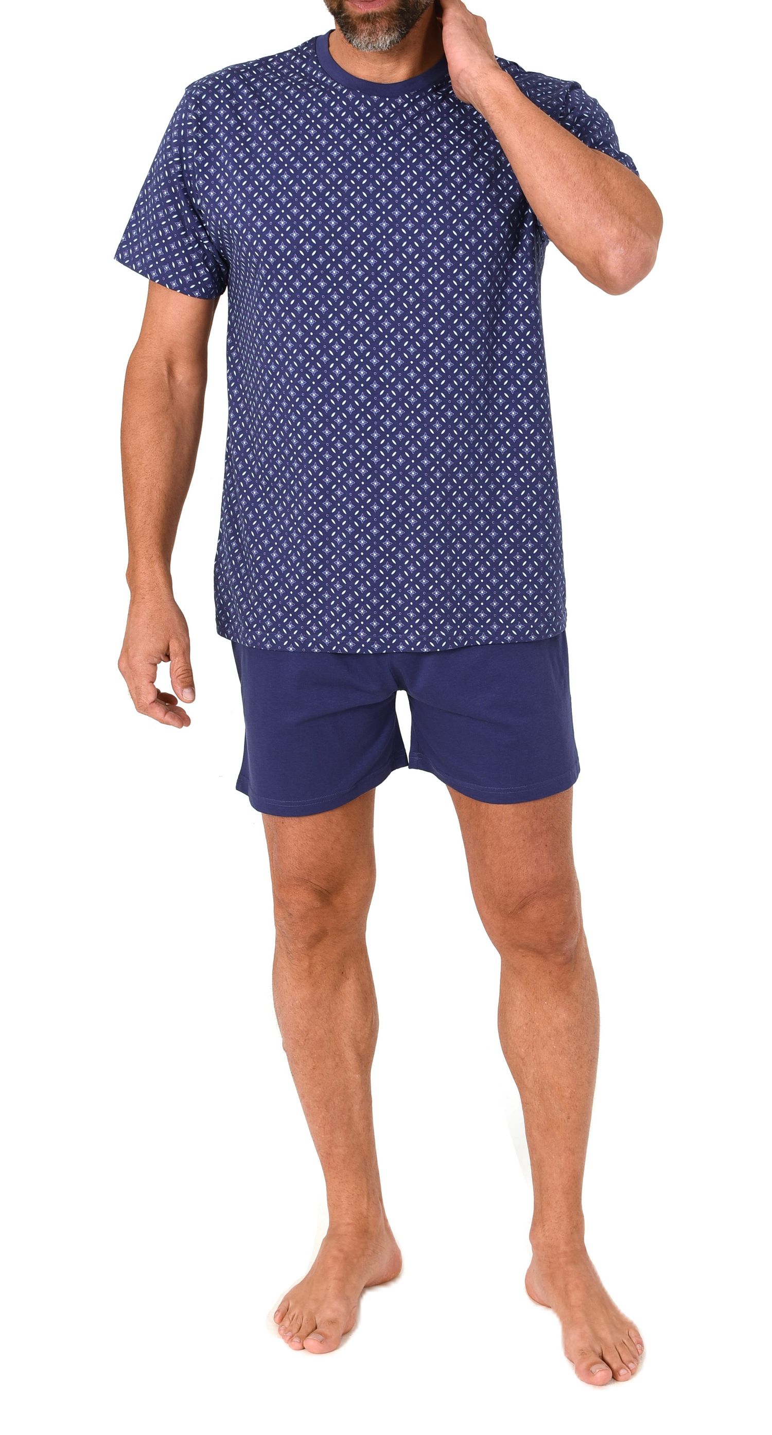 Normann Herren kurzarm Schlafanzug Shorty Pyjama in eleganter Minimimal-Print-Optik Normann Herren kurzarm Schlafanzug Shorty Pyjama in eleganter Minimimal-Print-Optik
