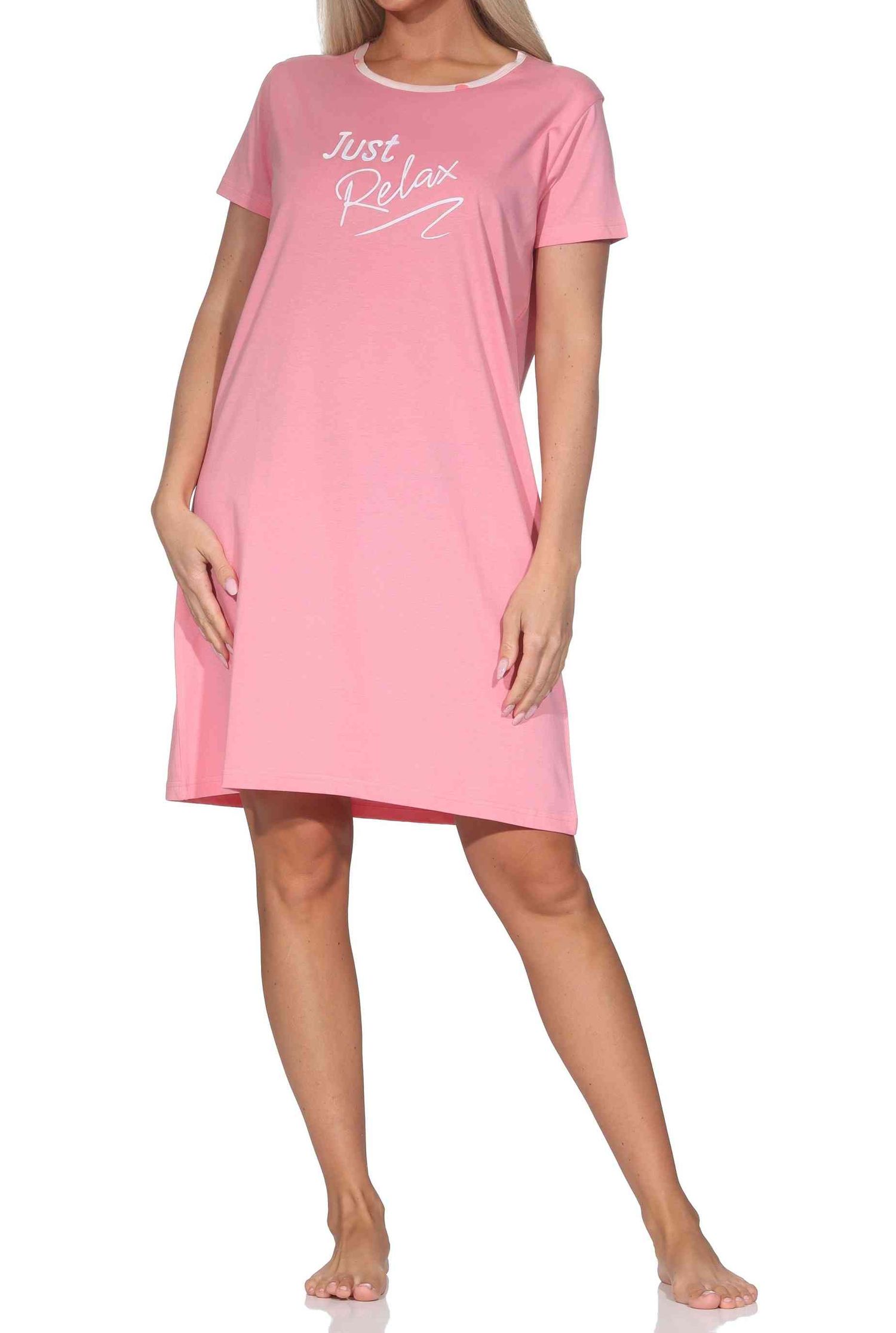 Normann Damen kurzarm Nachthemd mit Frontprint Normann Damen kurzarm Nachthemd mit Frontprint