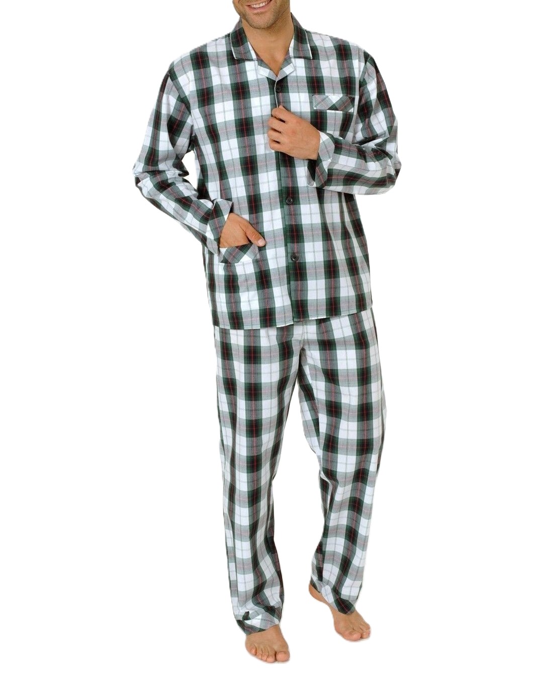 NORMANN Herren Pyjama gewebt, durchgeknöpft 50983 NORMANN Herren Pyjama gewebt, durchgeknöpft 50983