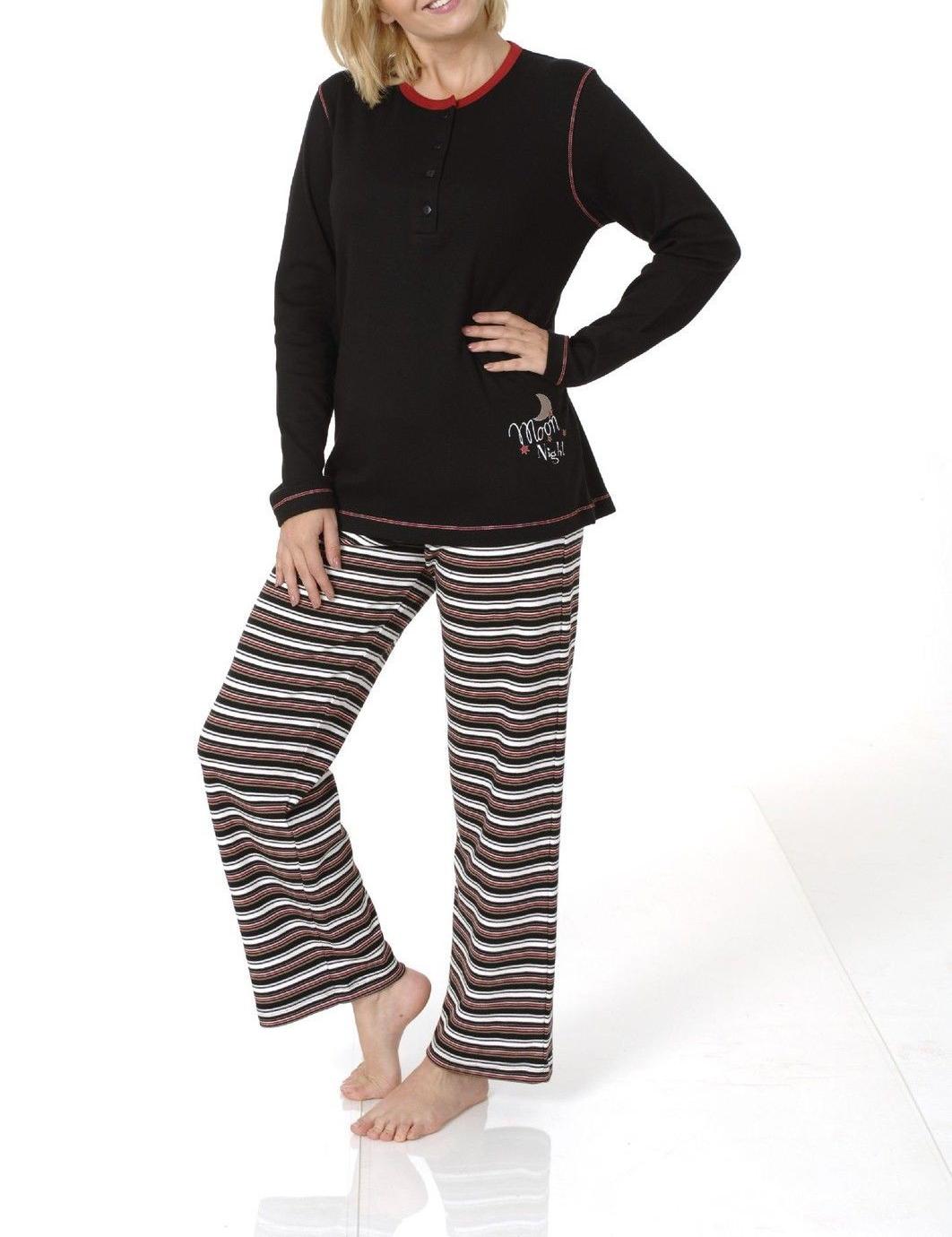 Damen Pyjama Schlafanzug in Kuschel Interlock Qualität 421970