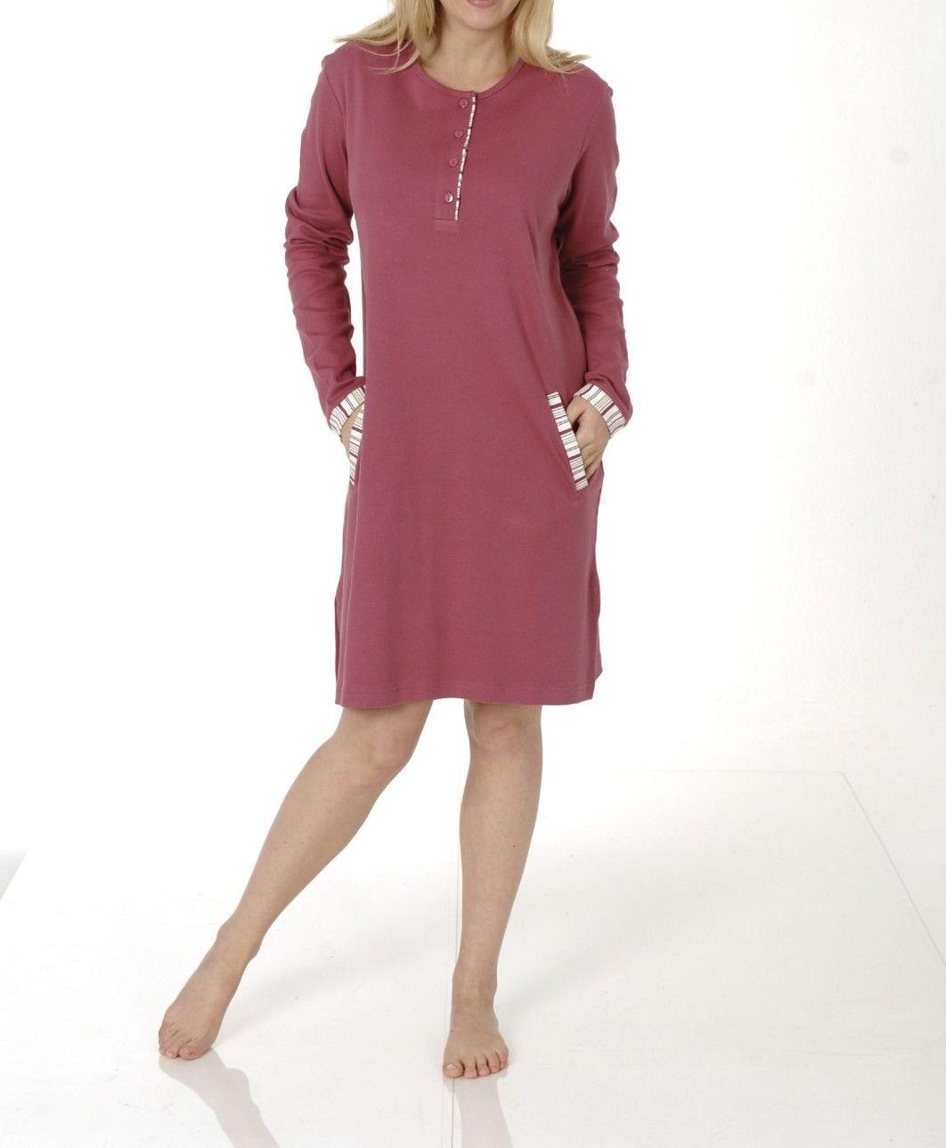Damen Kurznachthemd Bigshirt in Kuschel Interlock Qualität 423976