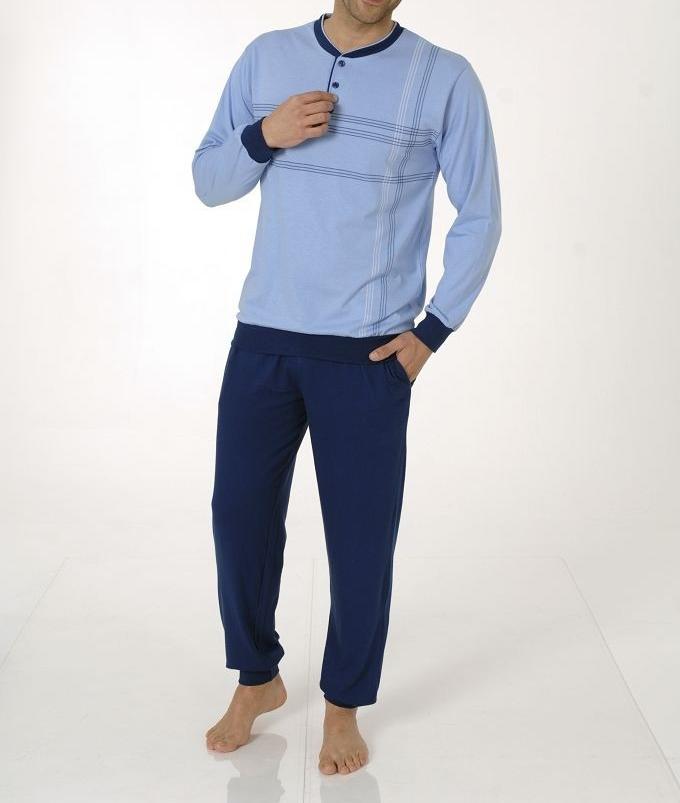 NORMANN Herren Pyjama, Bündchen, ProKlima-Qualität, Übergrössen erhält. 511965 NORMANN Herren Pyjama, Bündchen, ProKlima-Qualität, Übergrössen erhält. 511965