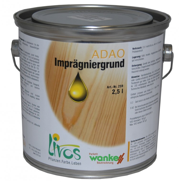 Livos Adao Imprägniergrund 259 2,5 L | Parkett Wanke