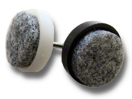 28 mm Kunststoff-Filzgleiter zum Nageln Braun