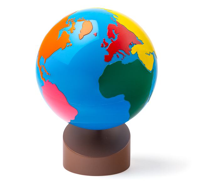 Montessori Globus - Erdteile / Kontinente