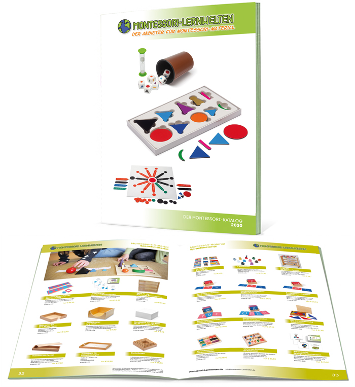 Unser MontessoriKatalog ist farbig bebildert, hat 100 Seiten und enthält