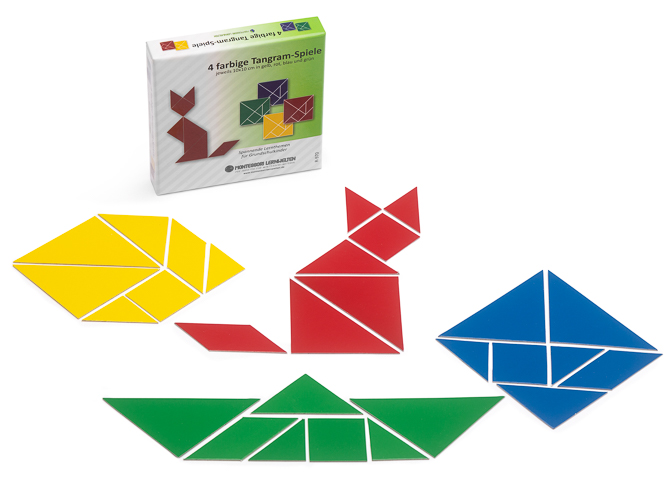 Set Tangrams Colorati In Plastica 28 Pezzi - Gioco Educativo Geometrico Made In Germany