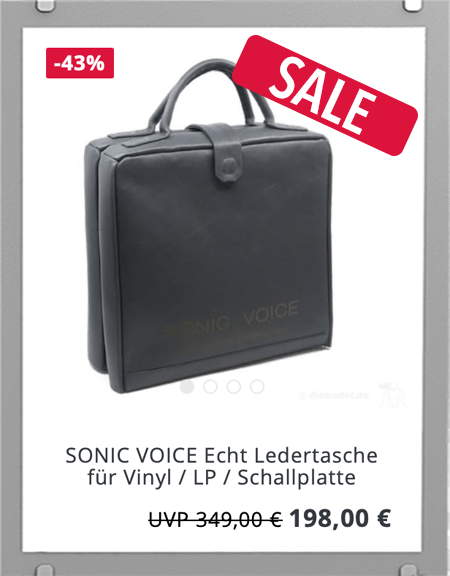 SONIC VOICE Echt Ledertasche für Vinyl / LP / Schallplatte