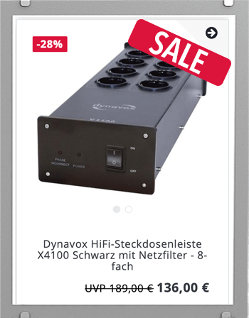 Dynavox HiFi-Steckdosenleiste X4100 Schwarz mit Netzfilter - 8-fach