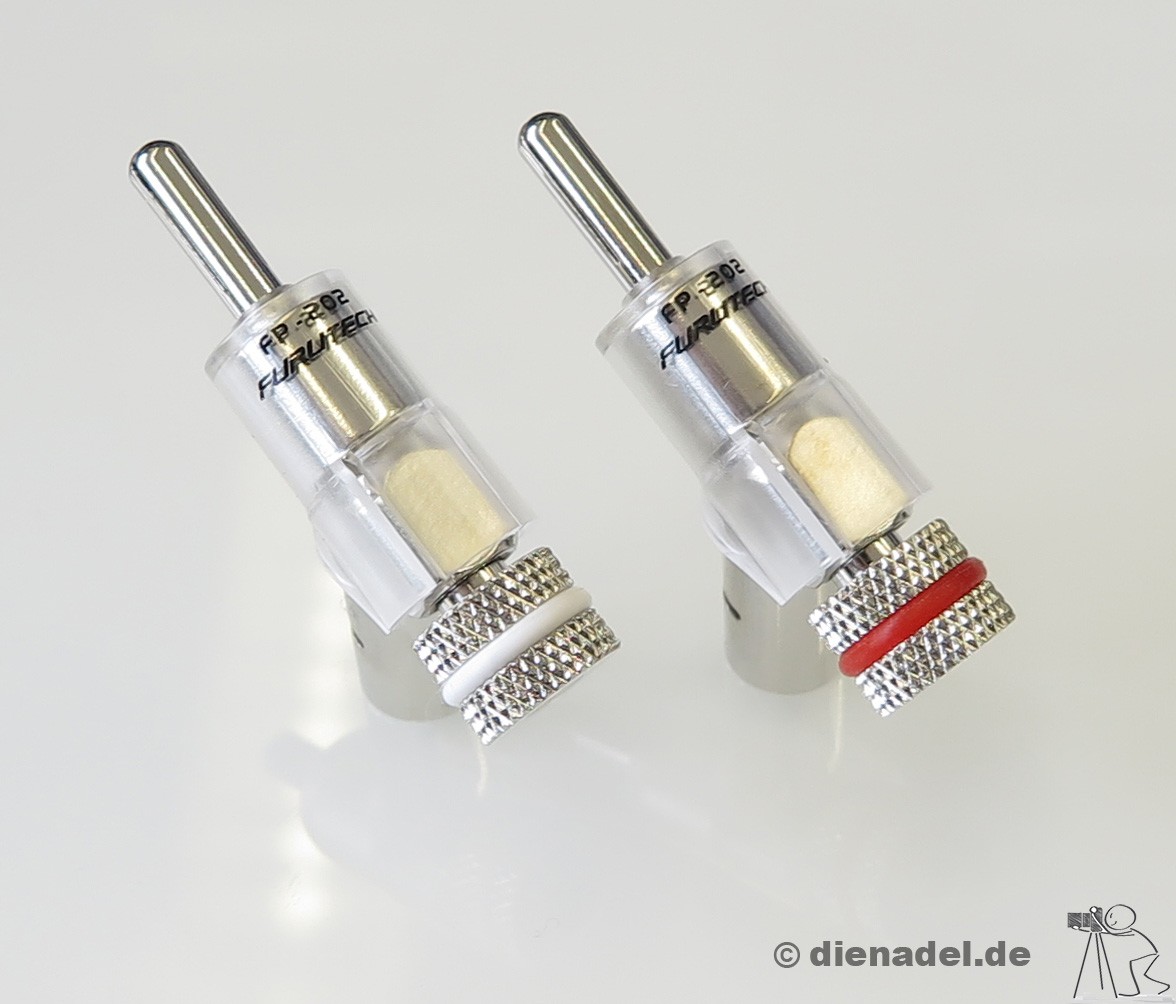 Furutech FP202-R Rhodium Winkel-Bananenstecker 4mm Schraubbar  