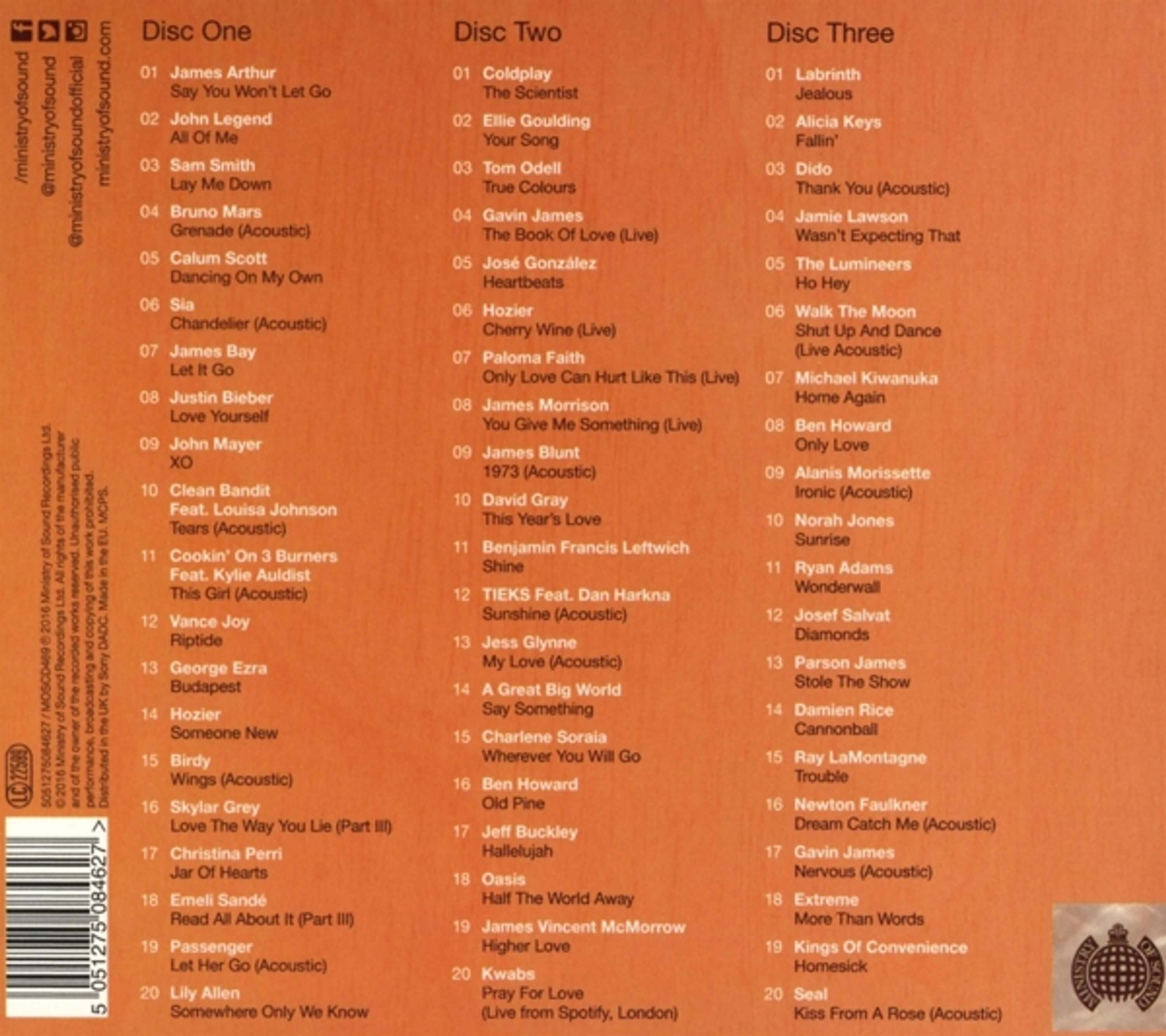 Ministry Of Sound Anthems Acoustic 3CD Box