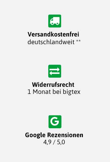 Bigtex.de Vorteile